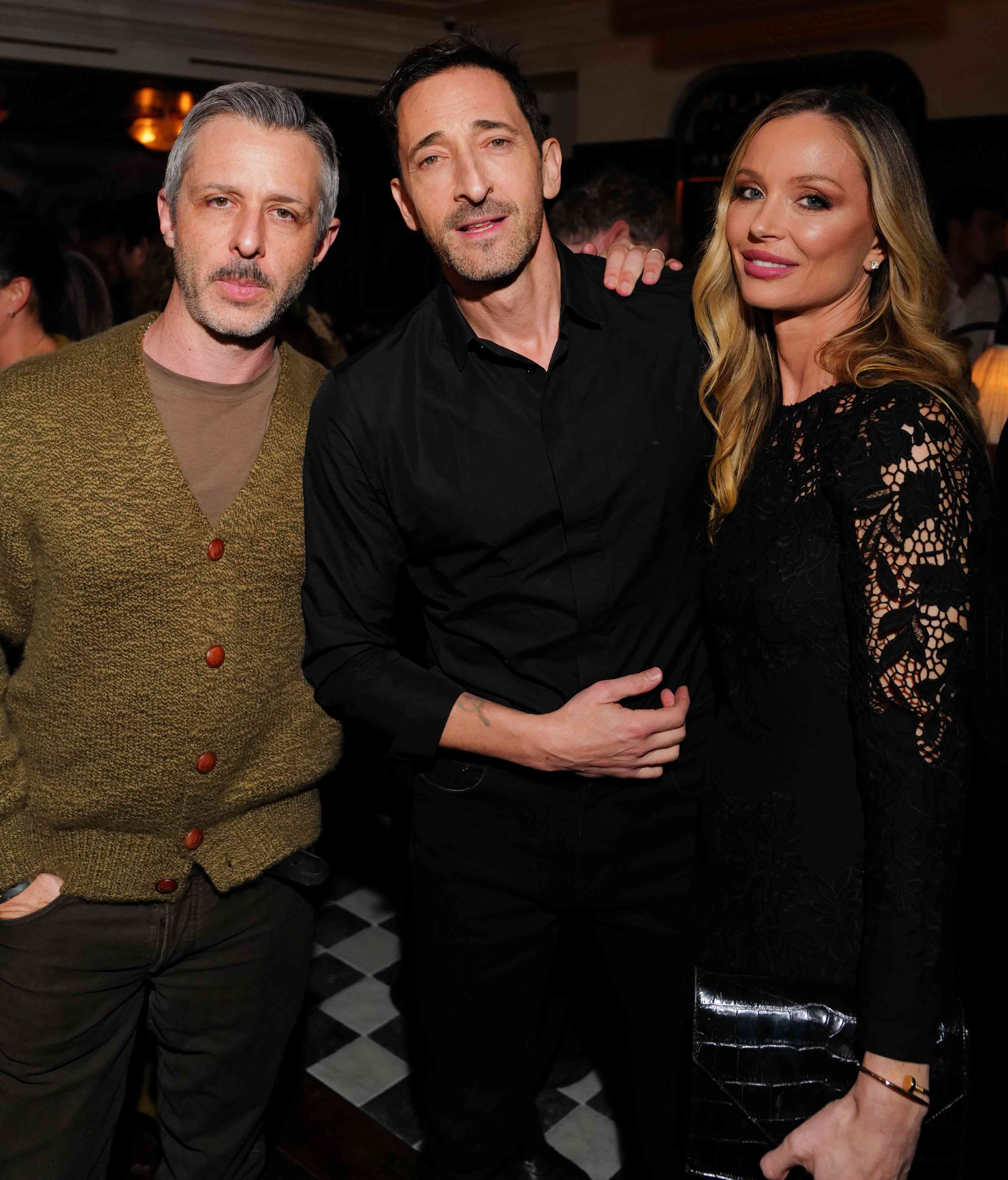 Jeremy Strong, Adrien Brody, Georgina Chapman london 10 13 24 