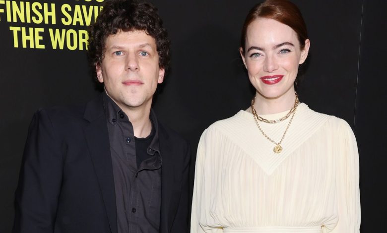 Jesse Eisenberg and Emma Stone attend the screening of