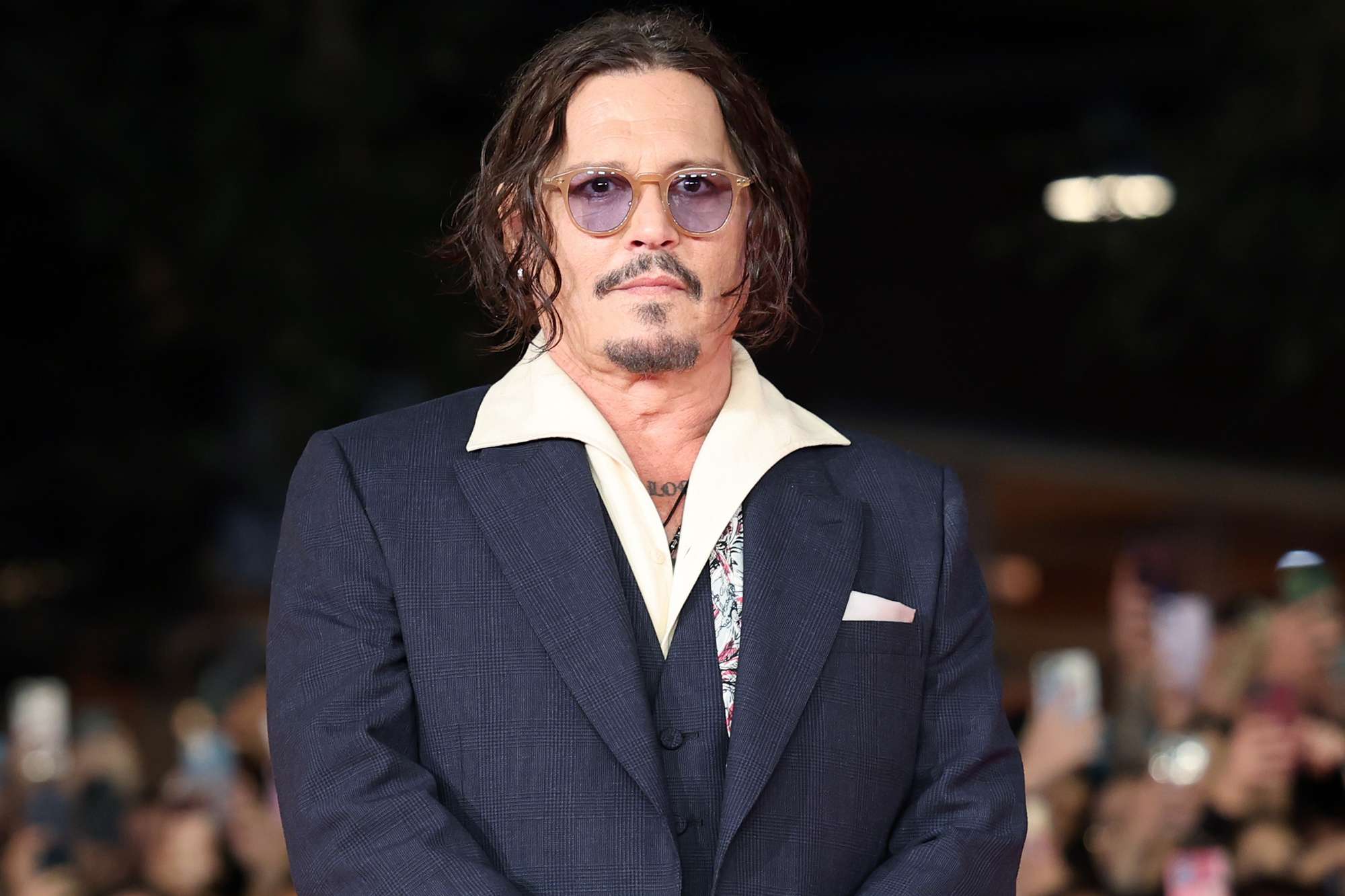 Johnny Depp attends the "ModÃ¬ â Three Days On The Wing Of Madness" red carpet during the 19th Rome Film Festival at Auditorium Parco Della Musica on October 26, 2024 in Rome, Italy.