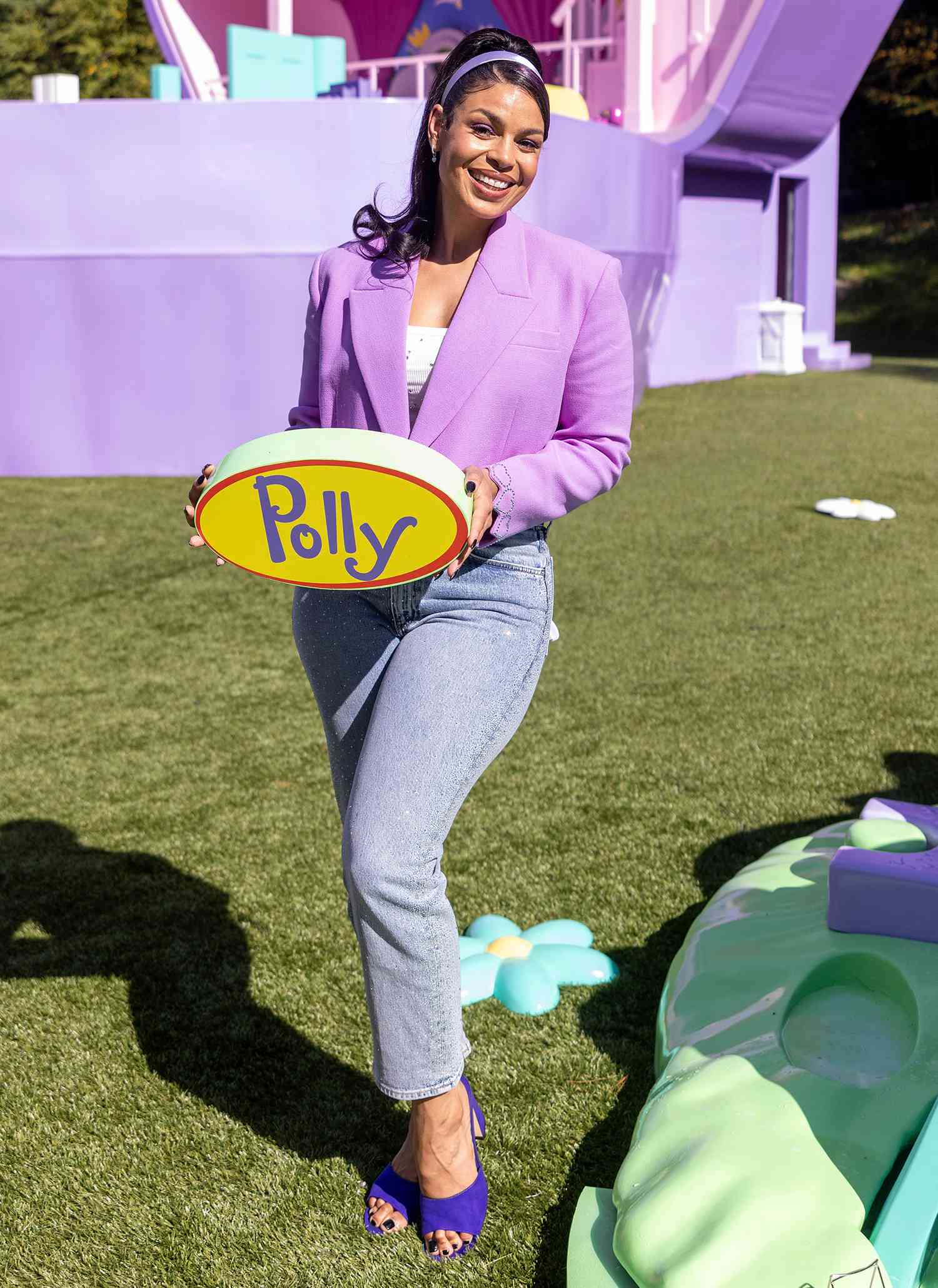 Jordin Sparks visits Polly Pocket's Airbnb on September 27, 2024 in Littleton, Massachusetts