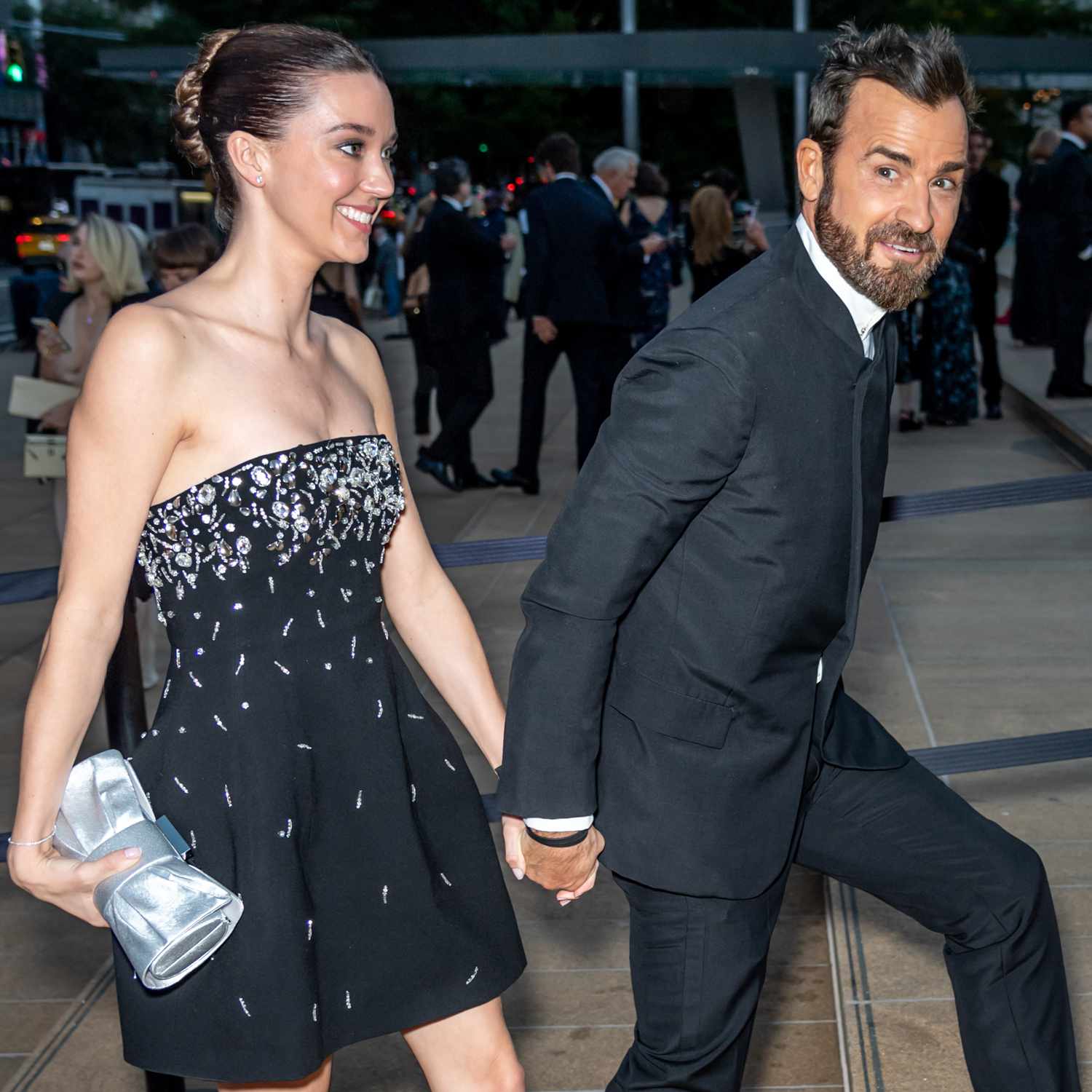 Nicole Brydon Bloom and Justin Theroux are seen arriving to the New York City Ballet 2024 Fall 