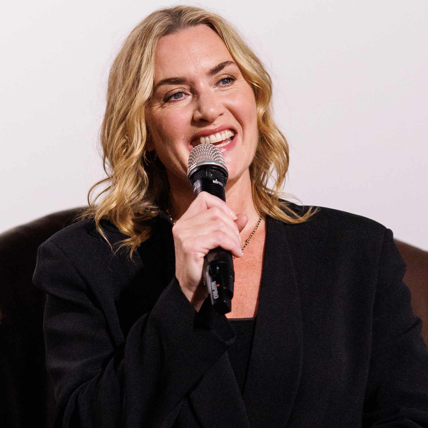 Kate Winslet speaks on stage at the ZFF Masters with Kate Winslet during the 20th Zurich Film Festival at Arena 4 on October 7, 2024 in Zurich, Switzerland.