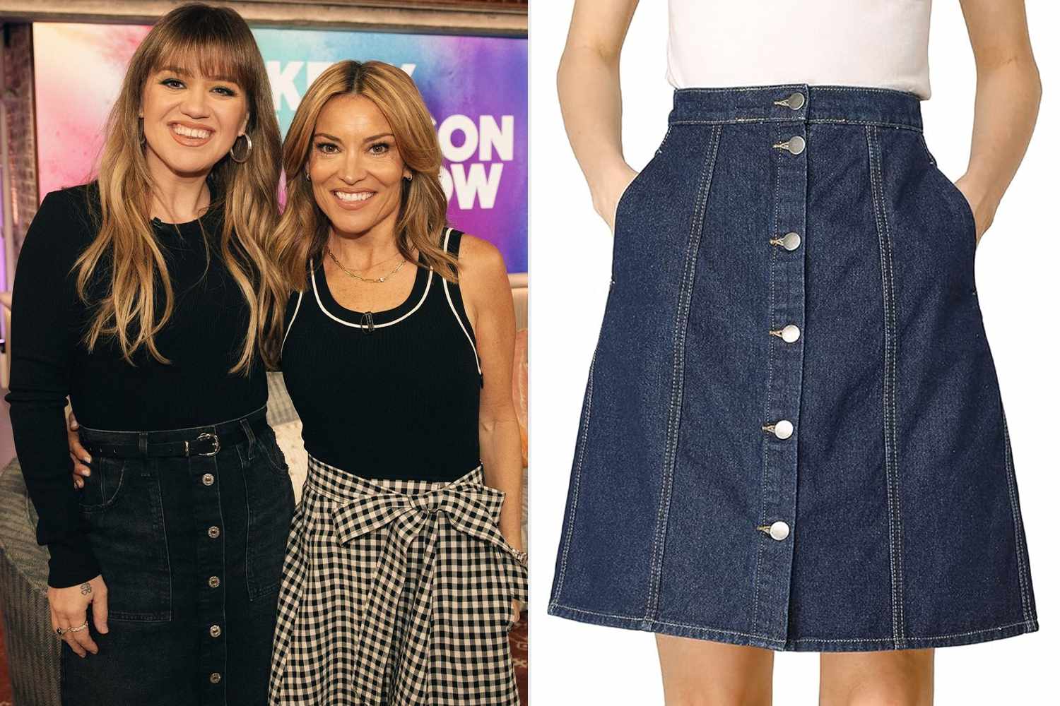 Kelly Clarkson denim skirt