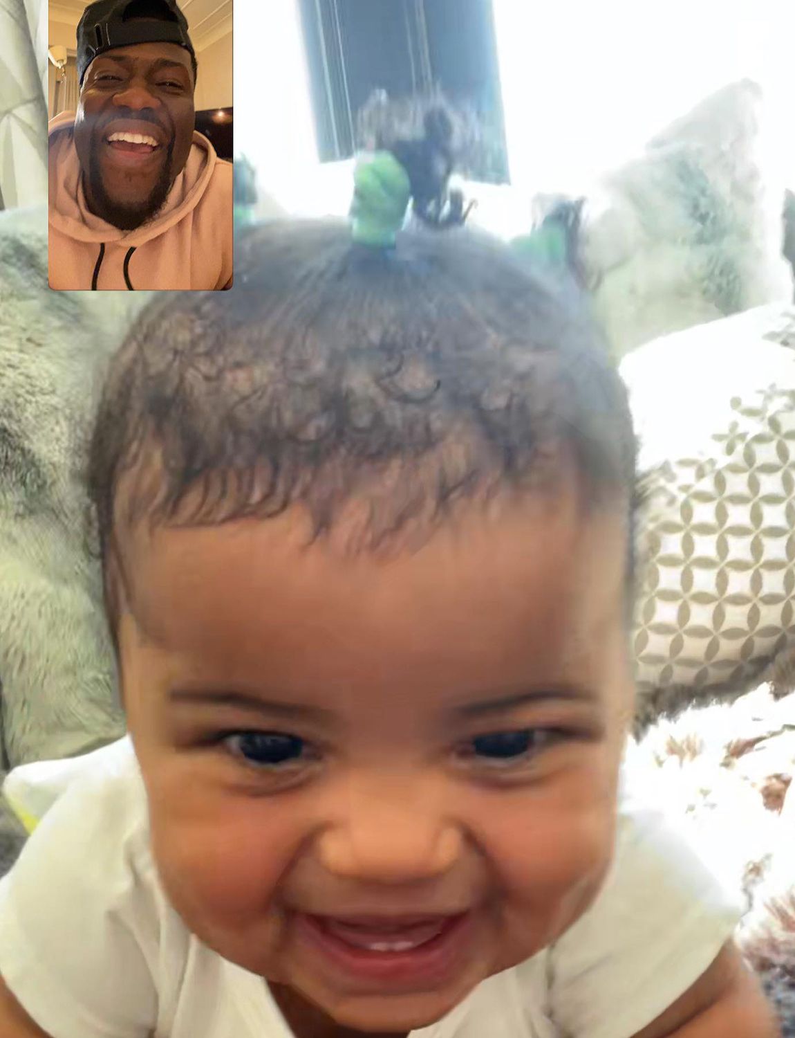 Kevin Hart facetiming baby