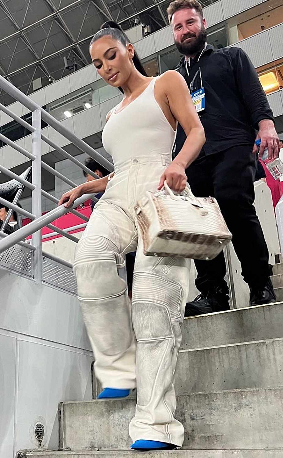 Kim kardashian arriving at the stadium in Osaka to watch the game Al Nassr vs PSG