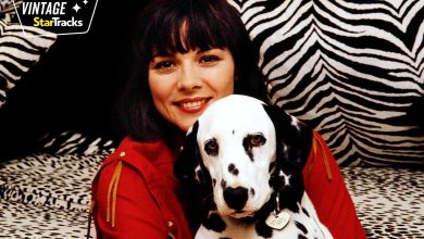 Actress Kim Cattrall and her dalmation