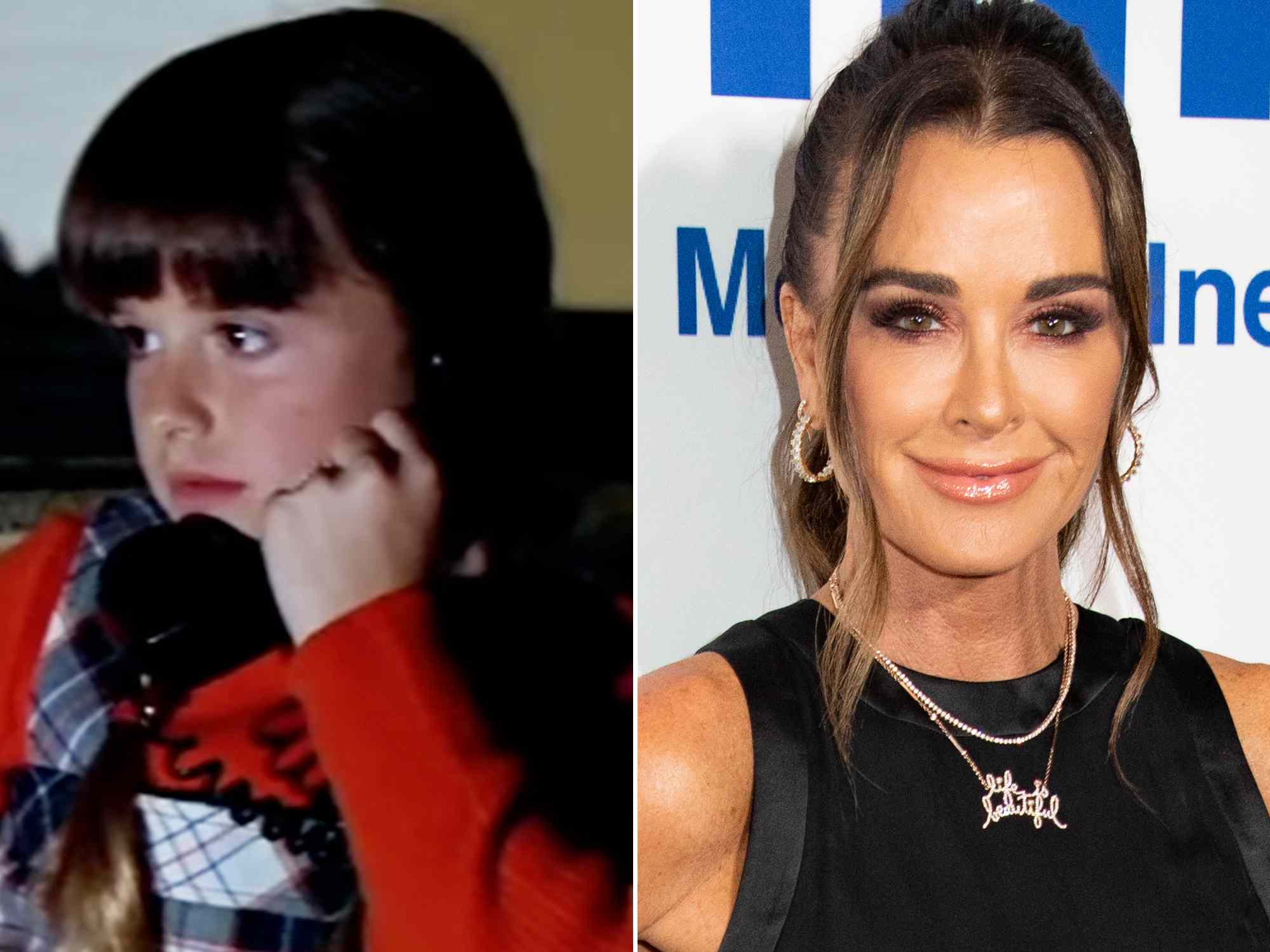 Kyle Richards as Lindsey Wallace in 'Halloween'. ; Kyle Richards on the red carpet as she hosts "A Night Of Music" in support of the National Alliance on Mental Illness (NAMI) in 2023.