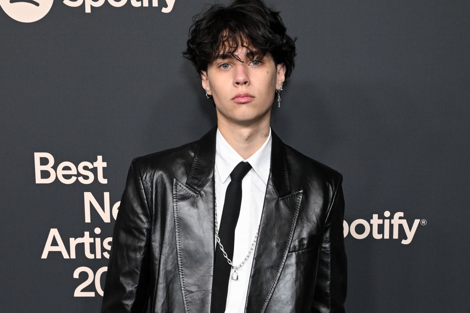 Landon Barker at the Spotify Best New Artist Party held at Paramount Studios on February 1, 2024 in Los Angeles, California.