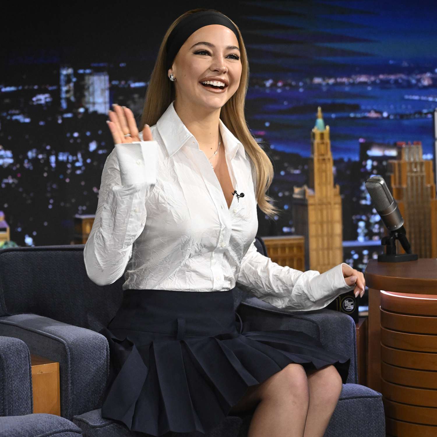 Madelyn Cline during an interview on THE TONIGHT SHOW STARRING JIMMY FALLON