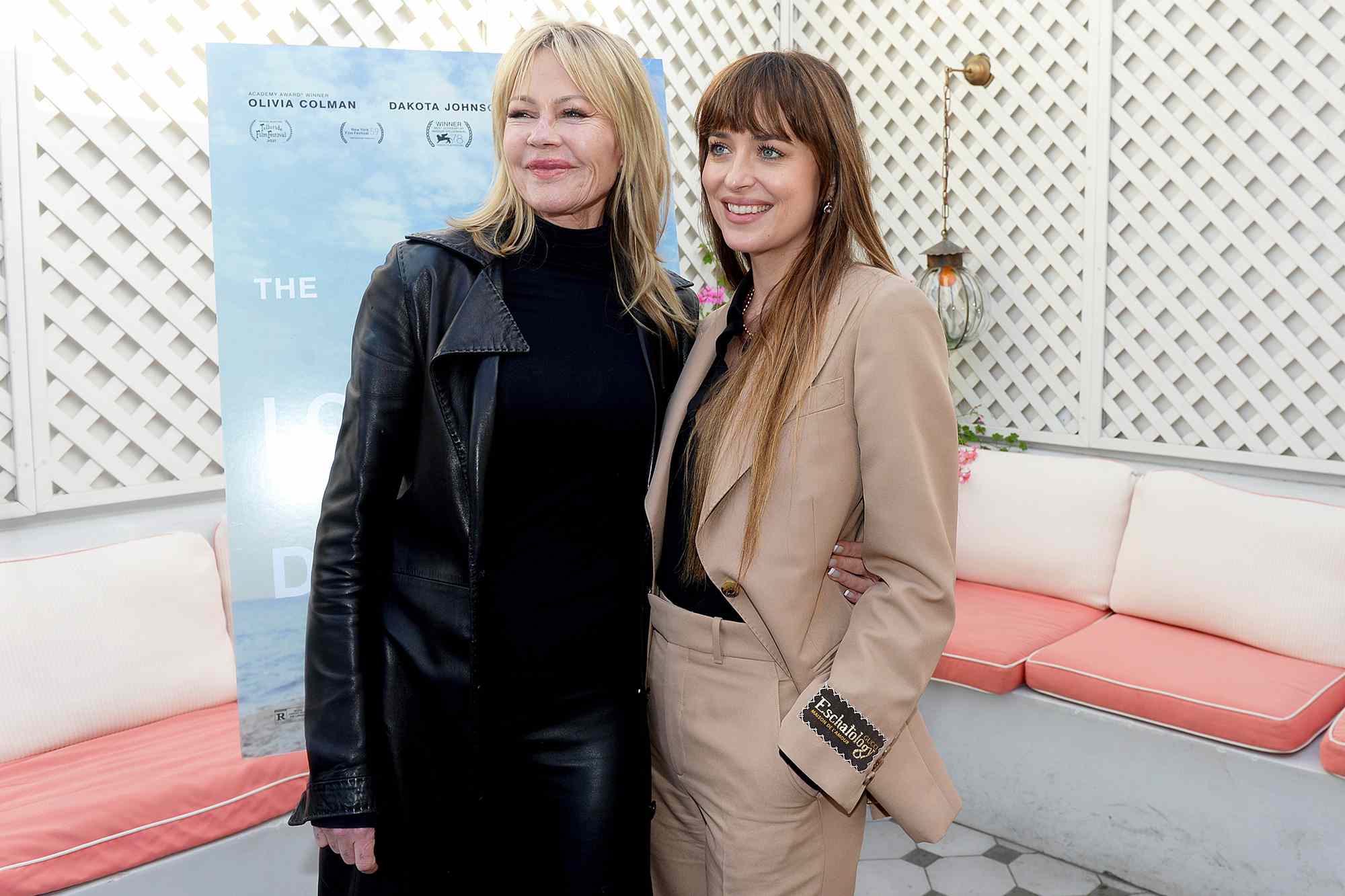 WEST HOLLYWOOD, CALIFORNIA - NOVEMBER 07: Melanie Griffith and Dakota Johnson attend Netflix's The Lost Daughter Women's Luncheon and Screening at San Vicente Bungalows on November 07, 2021 in West Hollywood, California. (Photo by Vivien Killilea/Getty Images for Netflix)