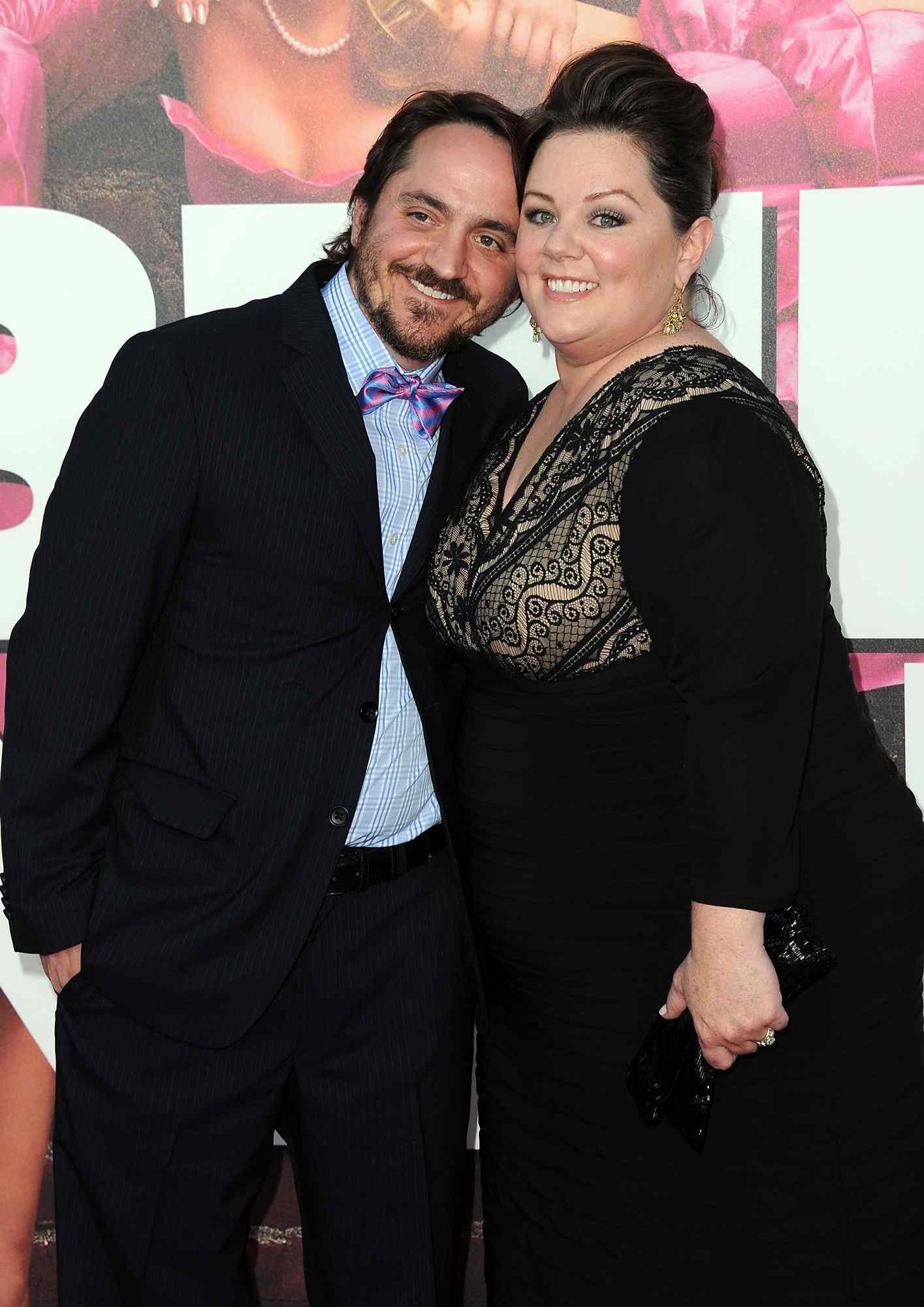 Ben Falcone and Melissa McCarthy arrive at the Premiere of Universal Pictures' "Bridesmaids" at the Mann Village Theatre on April 28, 2011 in Westwood, California