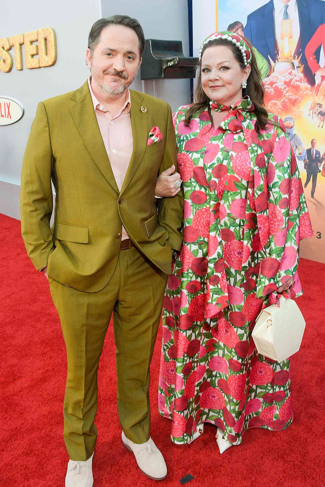 Ben Falcone and Melissa McCarthy attend Netflix's "Unfrosted" premiere on April 30, 2024 in Los Angeles, California.