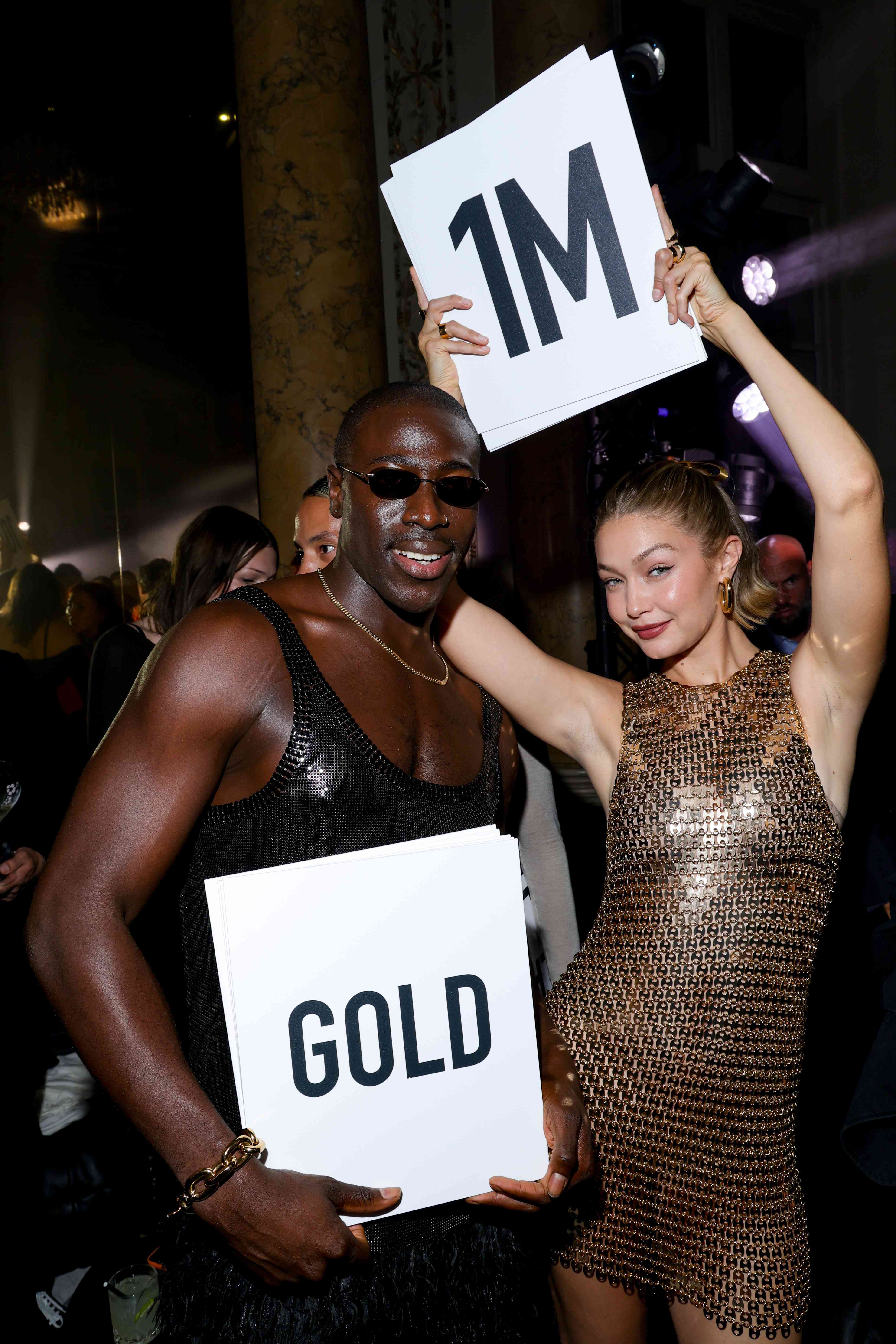 Moses Sumney and Gigi Hadid Paris fashion week pfw 09 26 24