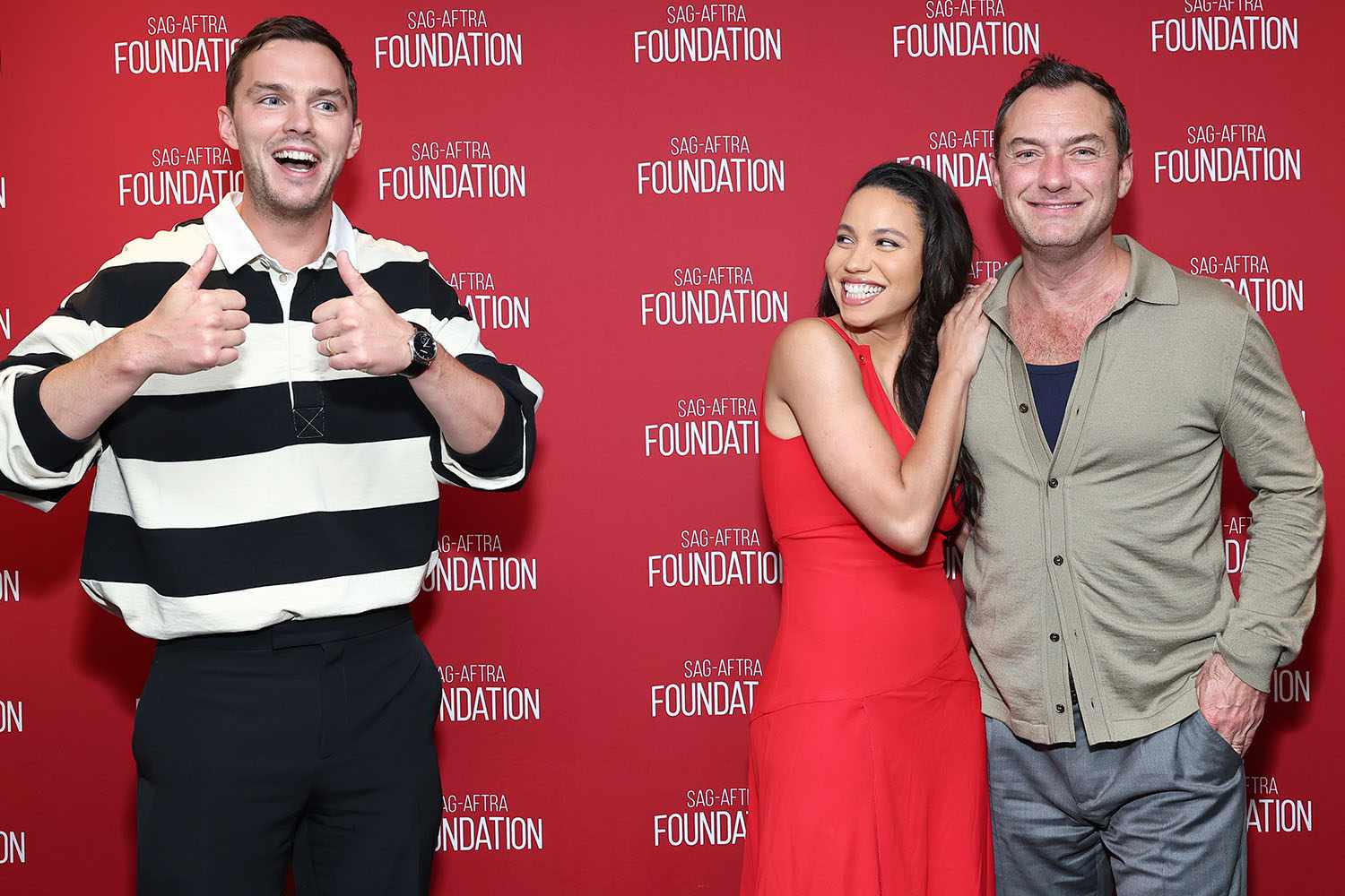 Nicholas Hoult, Jurnee Smollett and Jude Law los angeles 10 16 24