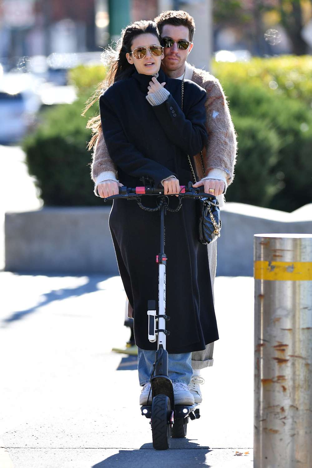 Nina Dobrev and Shaun White are spotted on a romantic scooter ride in New York Cit