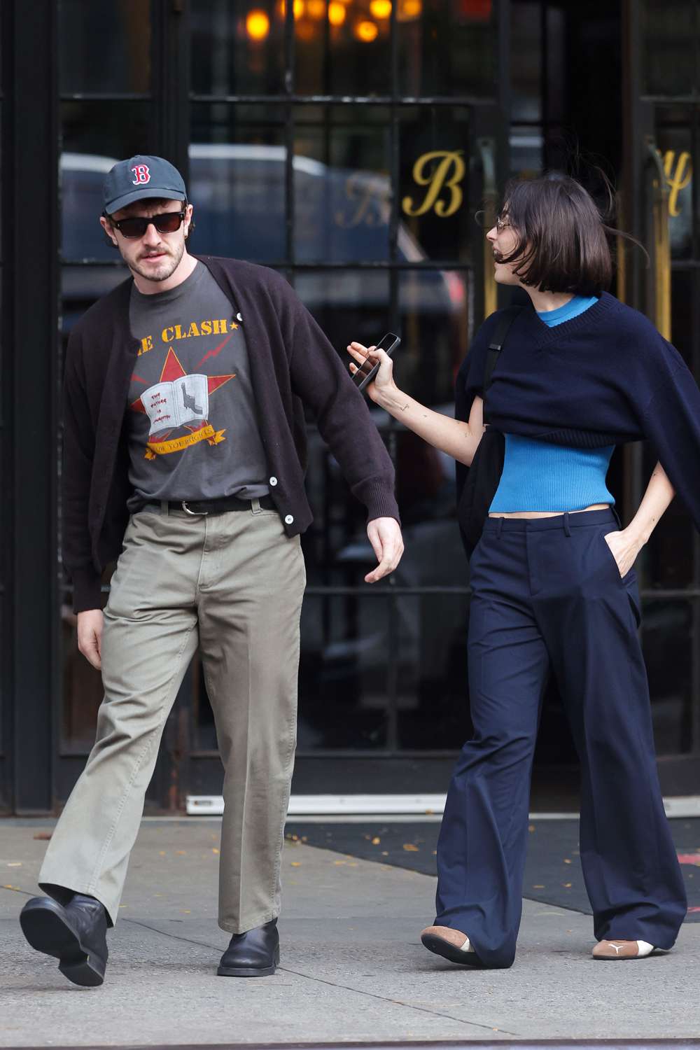 Paul Mescal and girlfriend Gracie Abrams step out together after she cancels her sold out concert on Sunday in New York City. 