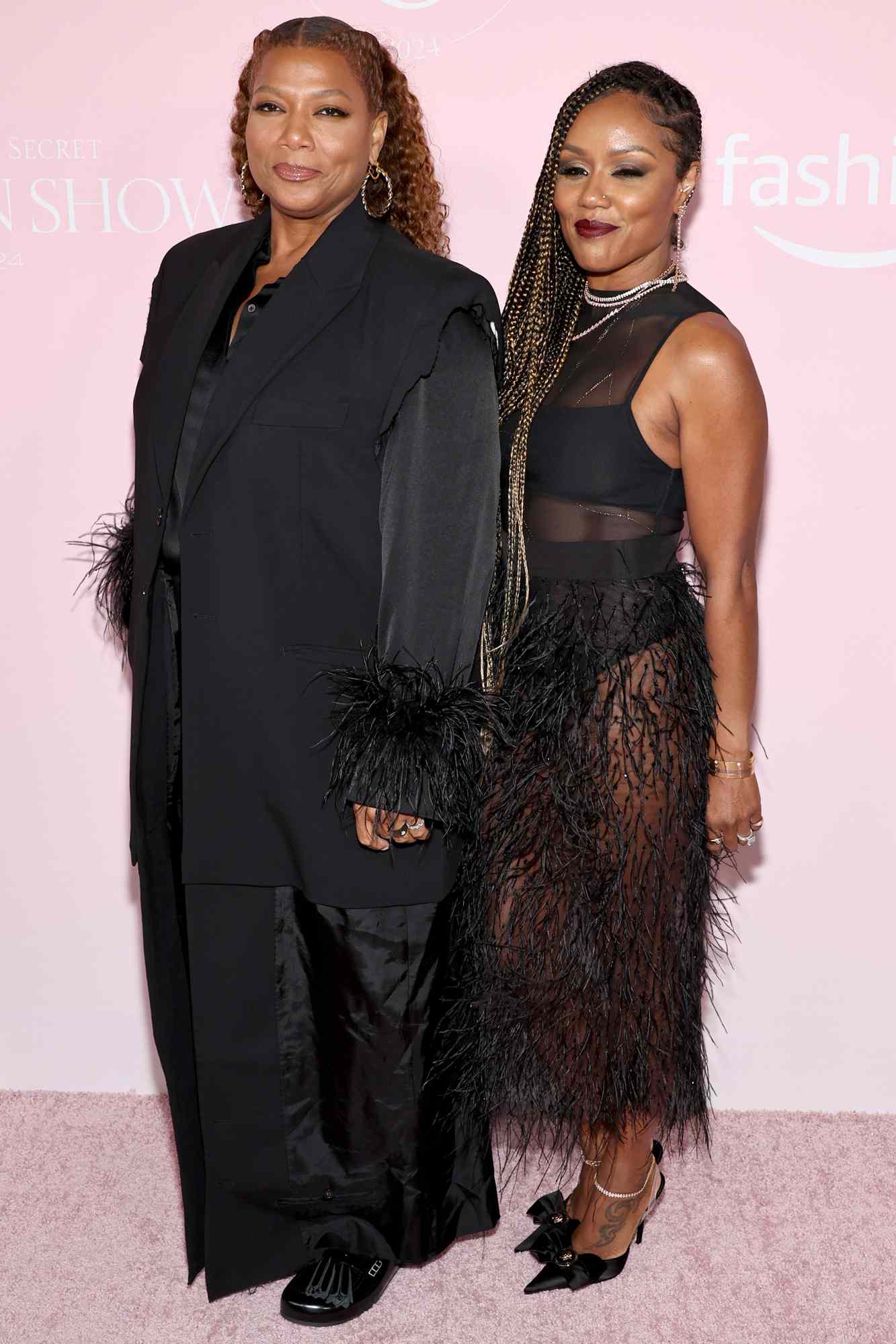 Queen Latifah and Eboni Nichols attend the Victoria's Secret Fashion Show 2024 on October 15, 2024 in New York City. 