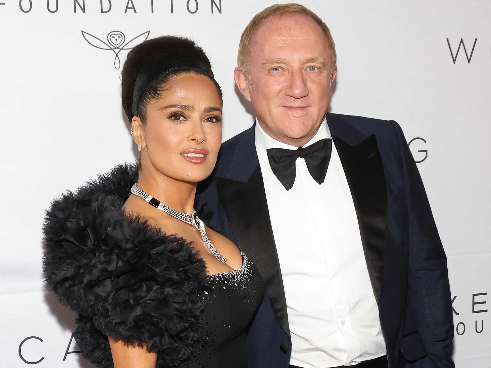 Salma Hayek Pinault and Francois-Henri Pinault attend the Kering Foundation's Caring for Women Dinner at The Pool on Park Avenue on September 15, 2022 in New York City.