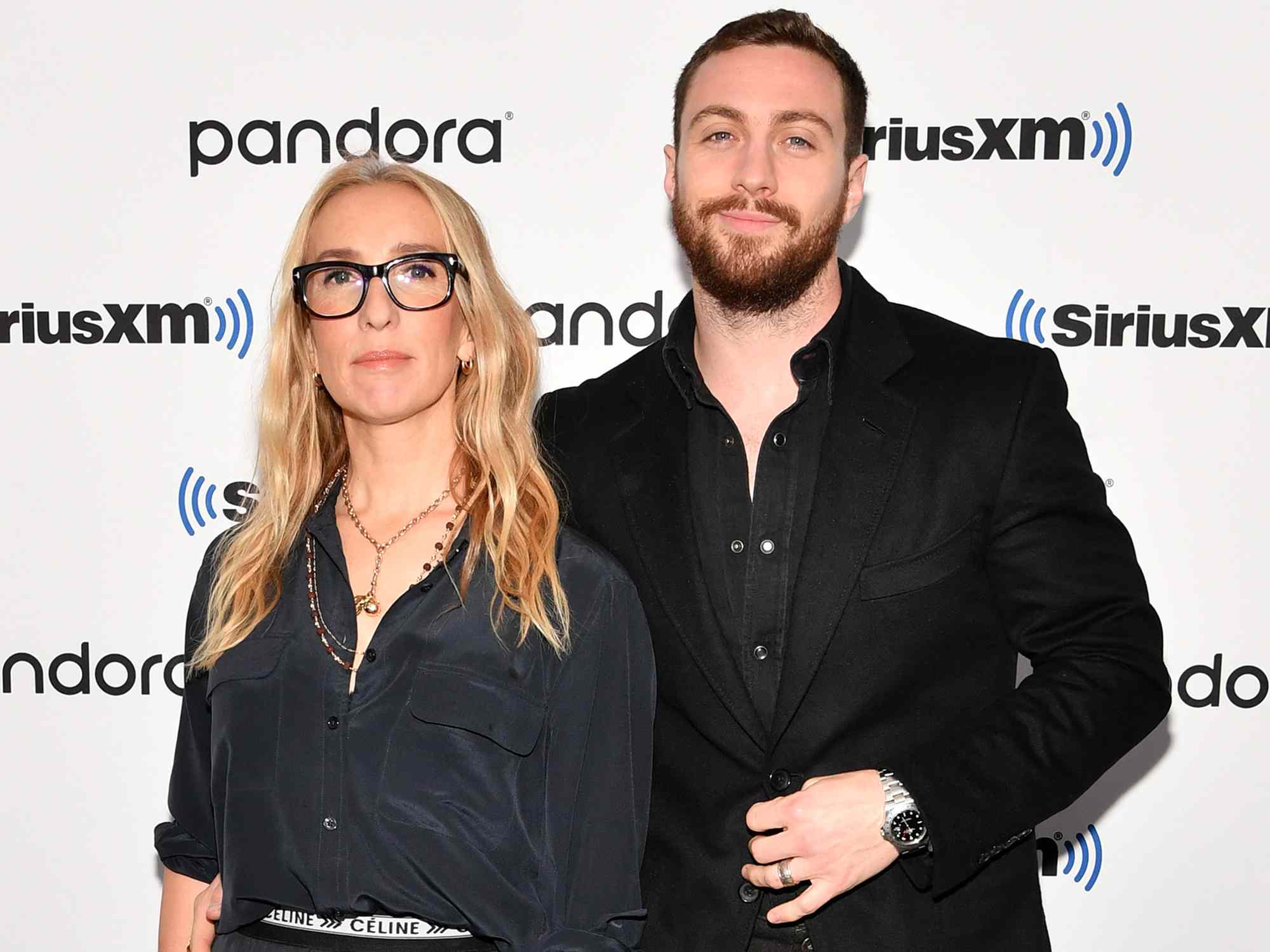 Sam Taylor-Johnson and Aaron Taylor-Johnson at SiriusXM Studios on December 02, 2019 in New York City.