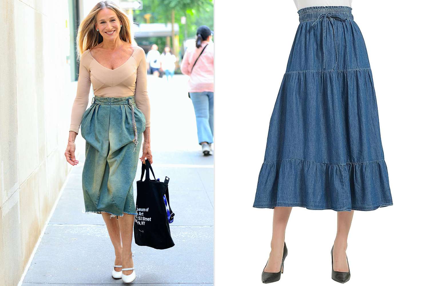 Sarah Jessica Parker denim skirt