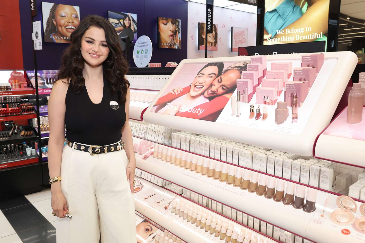 Selena Gomez celebrates the second year of Rare Beauty and SEPHORA's Make A Rare Impact Campaign in honor of World Mental Health Day at Sephora Soho on October 08, 2024 in New York City