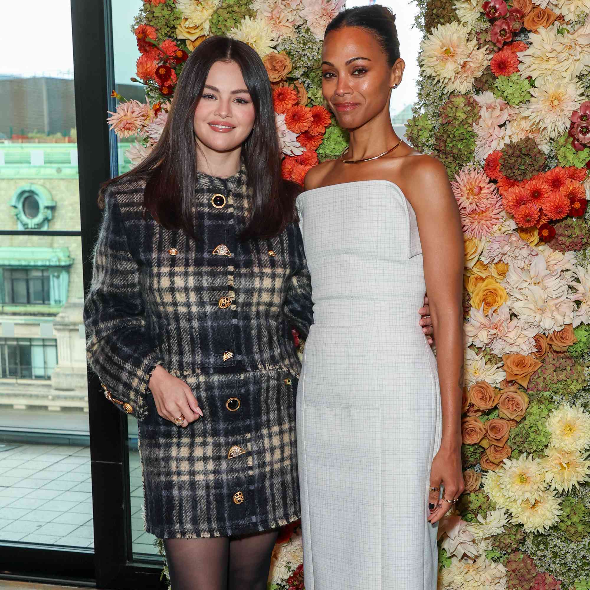 Selena Gomez and Zoe Saldana attend the Netflix Awards Brunch during the 2024 BFI London Film Festival at 180 The Strand on October 13, 2024 in London, England. 