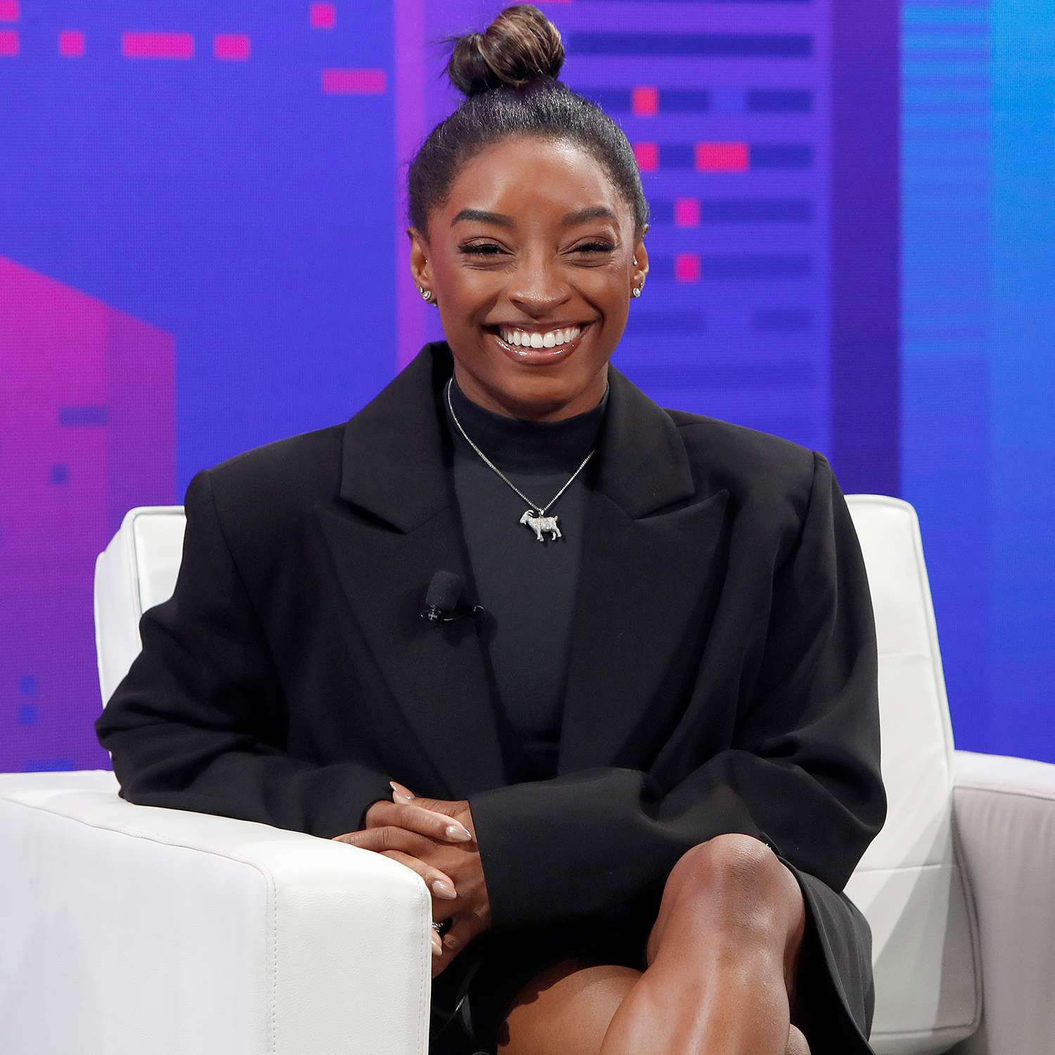 U.S. Olympic gold medalist, Simone Biles attends and speaks at the Zeta Live 24 conference in New York City on September 26, 2024.