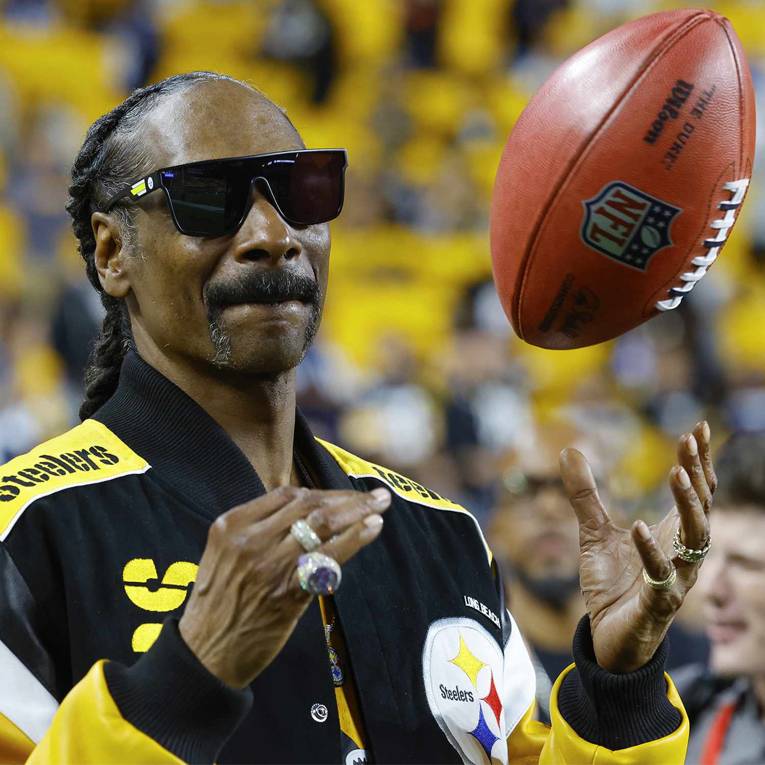 Snoop Dogg, American rapper, attends the game between the Pittsburgh Steelers and athe Dallas Cowboys