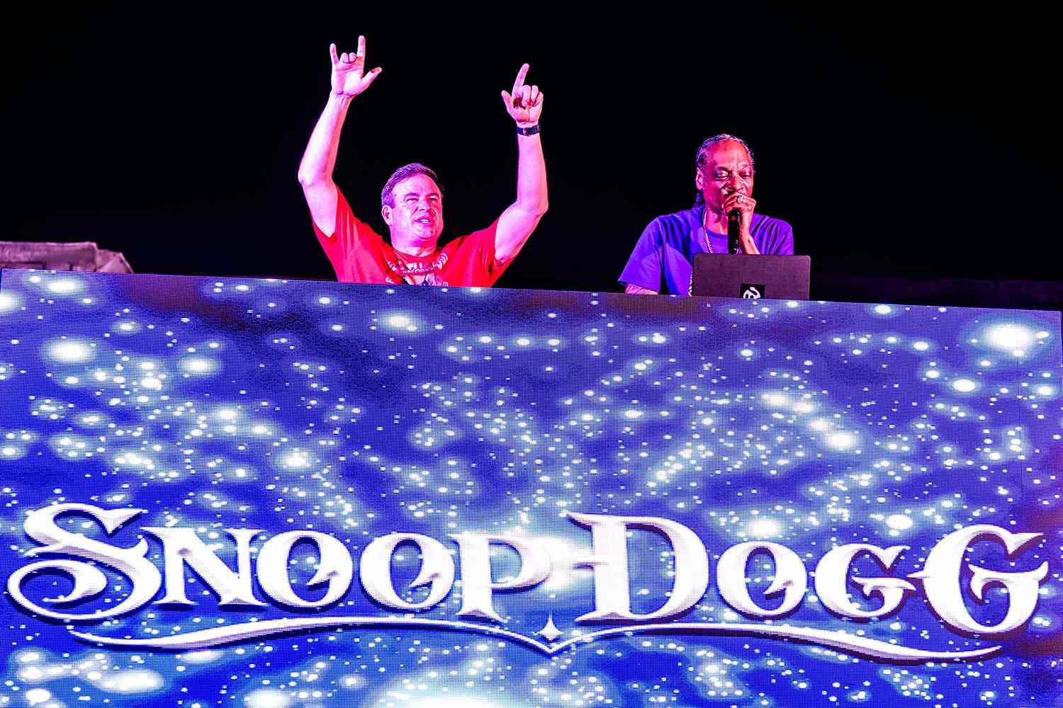 Raising the ROOF! Raising Cane’s Owner & Founder Todd Graves Joins Snoop Dogg at the Canecún Turntables on September 23, 2024 in Cancun, Mexico