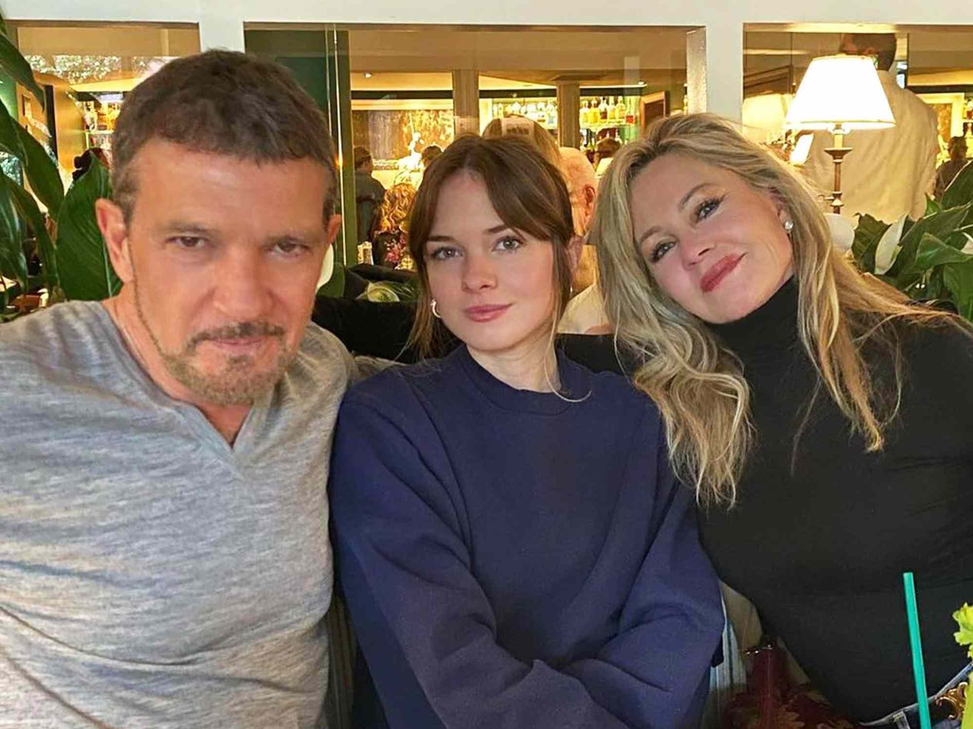 Antonio Banderas and Melanie Griffith with their daughter Stella