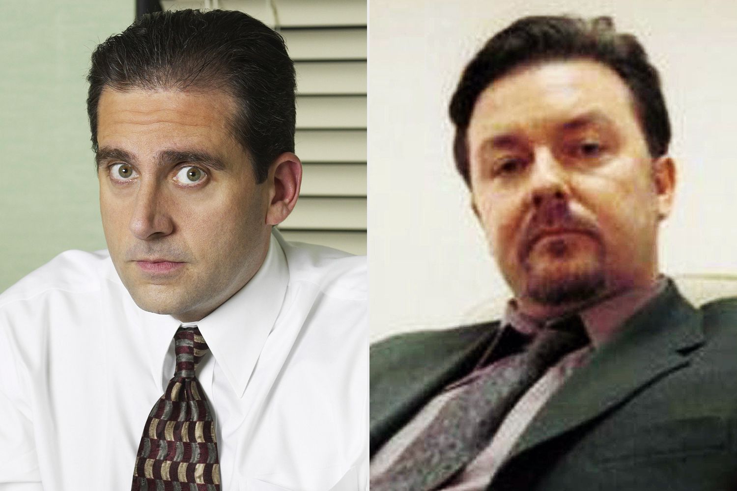 THE OFFICE -- Pilot -- Pictured: Steve Carell as Michael Scott; THE OFFICE, Ricky Gervais, 2001-2003,