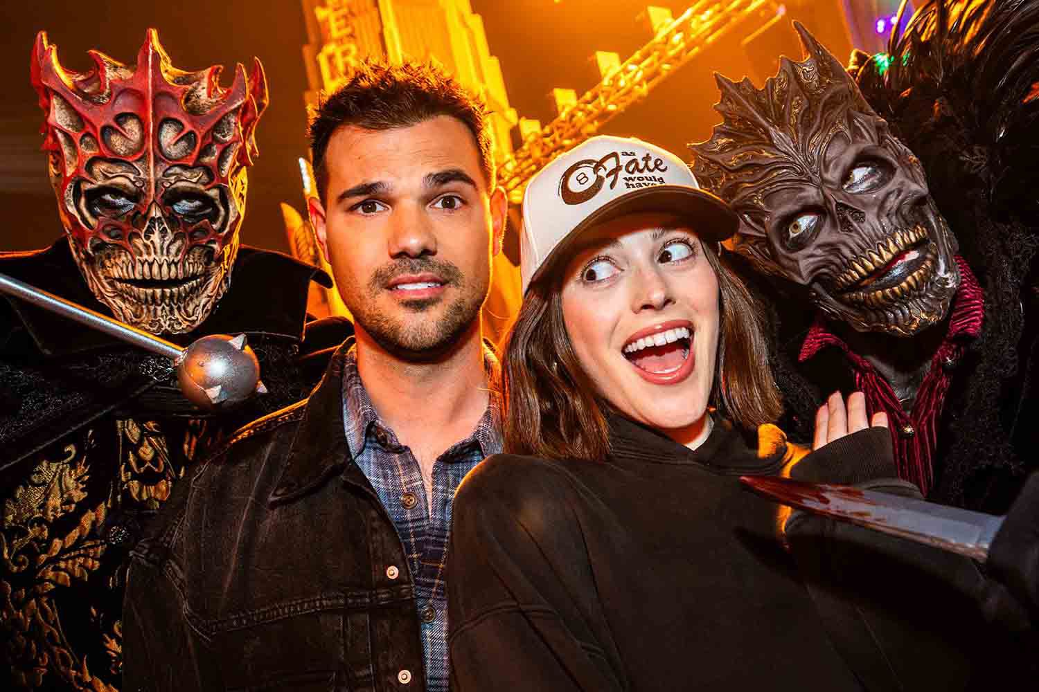 Taylor Lautner and wife Taylor Universal Studios Hollywood 10 25 24