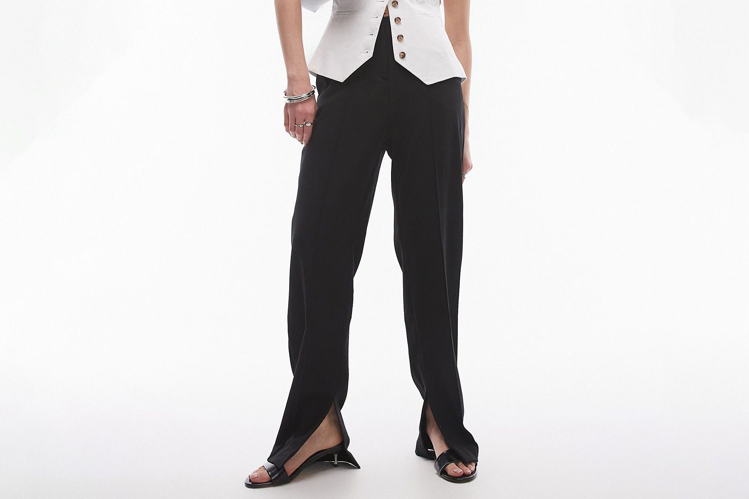 Nordstrom Topshop Slit Hem Straight Leg Pants