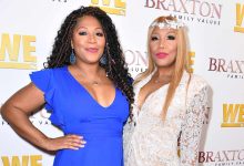 Trina Braxton and Traci Braxton are seen as We TV celebrates the premiere of