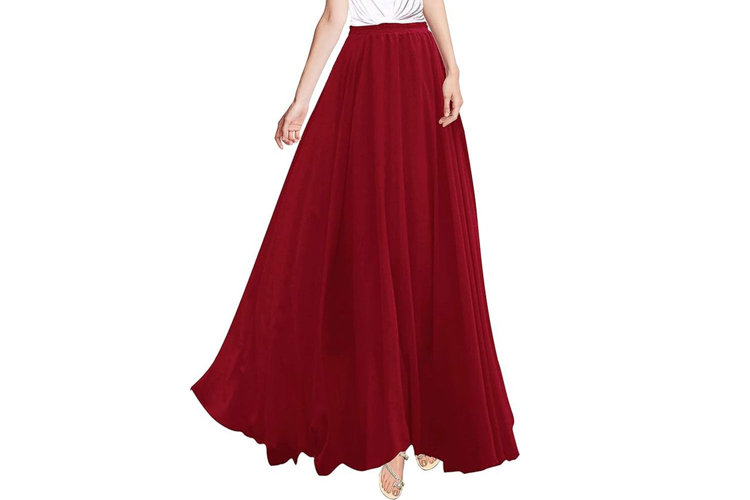 pleated maxi skirt