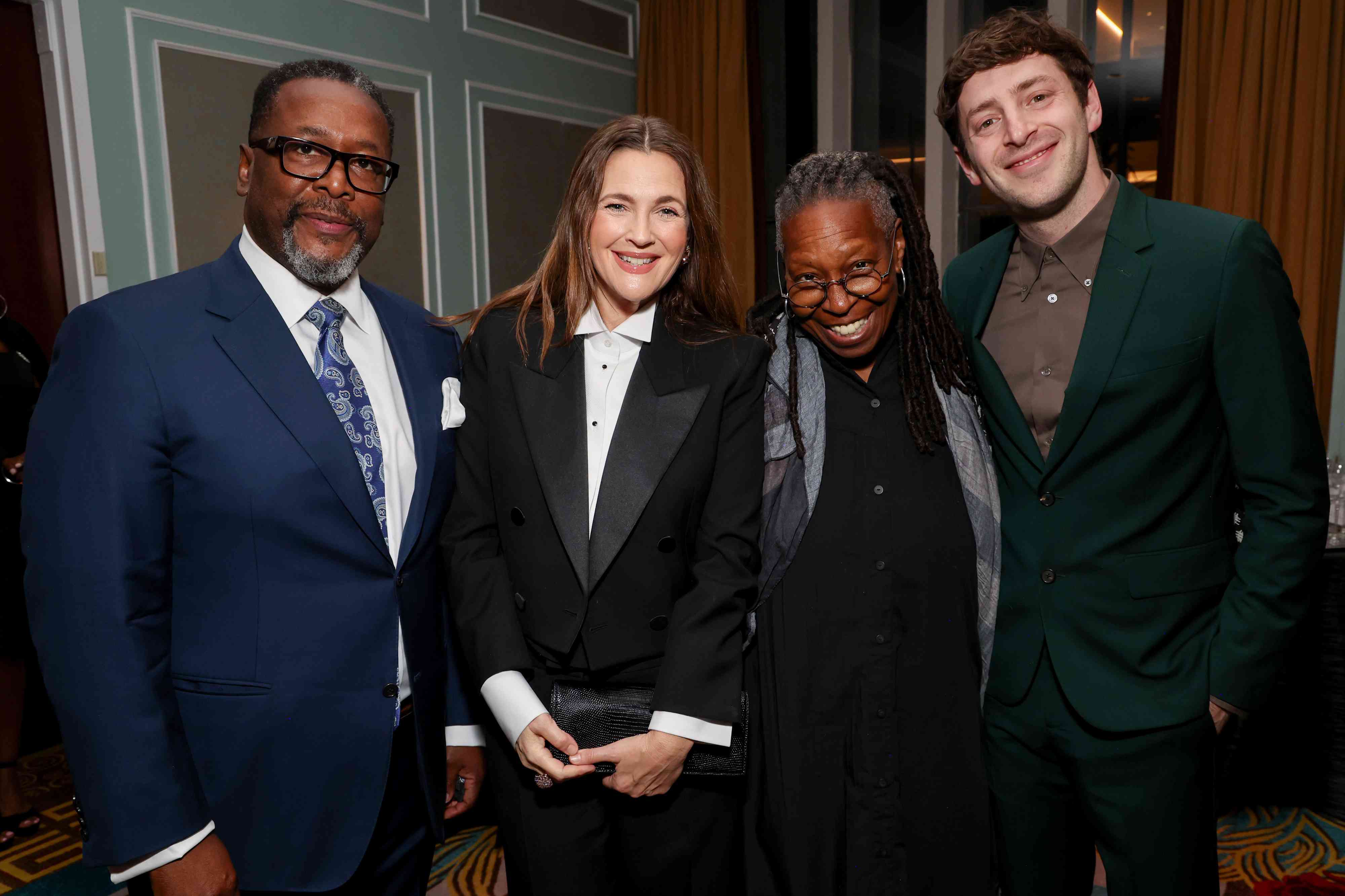 Wendell Pierce, Drew Barrymore, Whoopi Goldberg and Alex Edelman new york 10 13 24