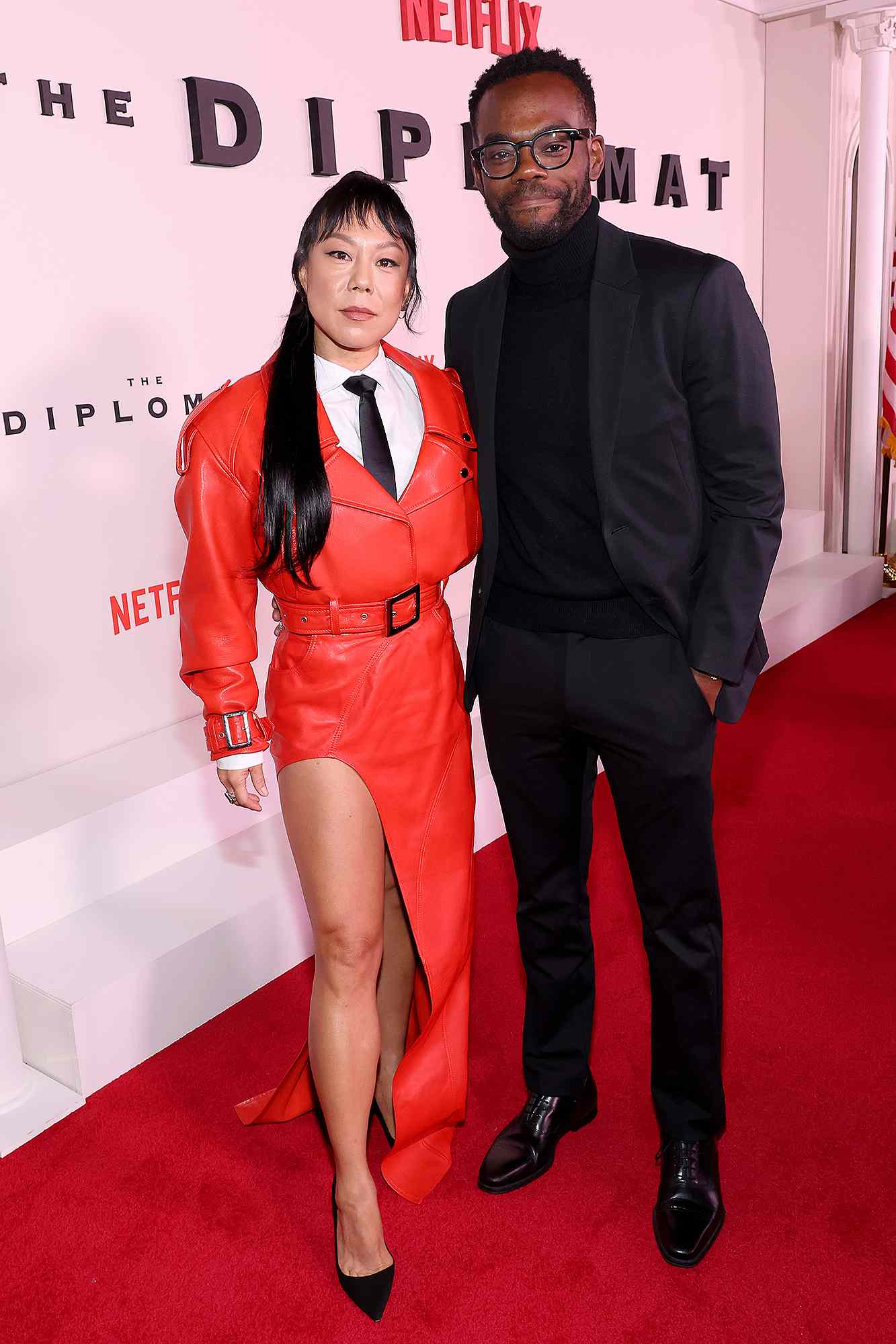 NEW YORK, NEW YORK - OCTOBER 28: (L-R) Ali Ahn and William Jackson Harper attend the New York Premiere of Netflix's The Diplomat S2 on October 28, 2024 in New York City.