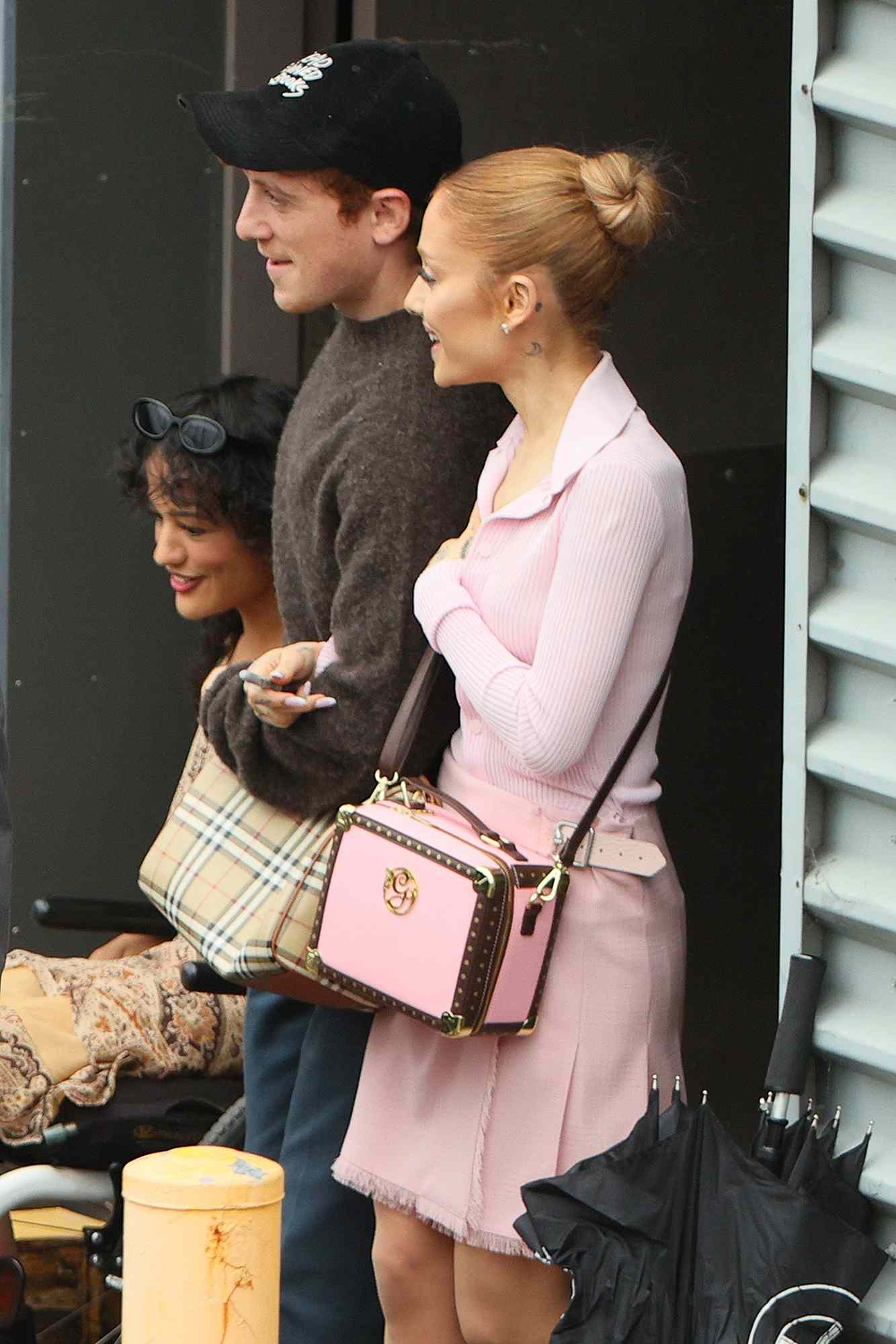 Sydney, AUSTRALIA - Ariana Grande arrives in Sydney alongside co-stars/boyfriend Ethan Slater, Cynthia Erivo, and Marissa Bode for the highly anticipated Wicked premiere.