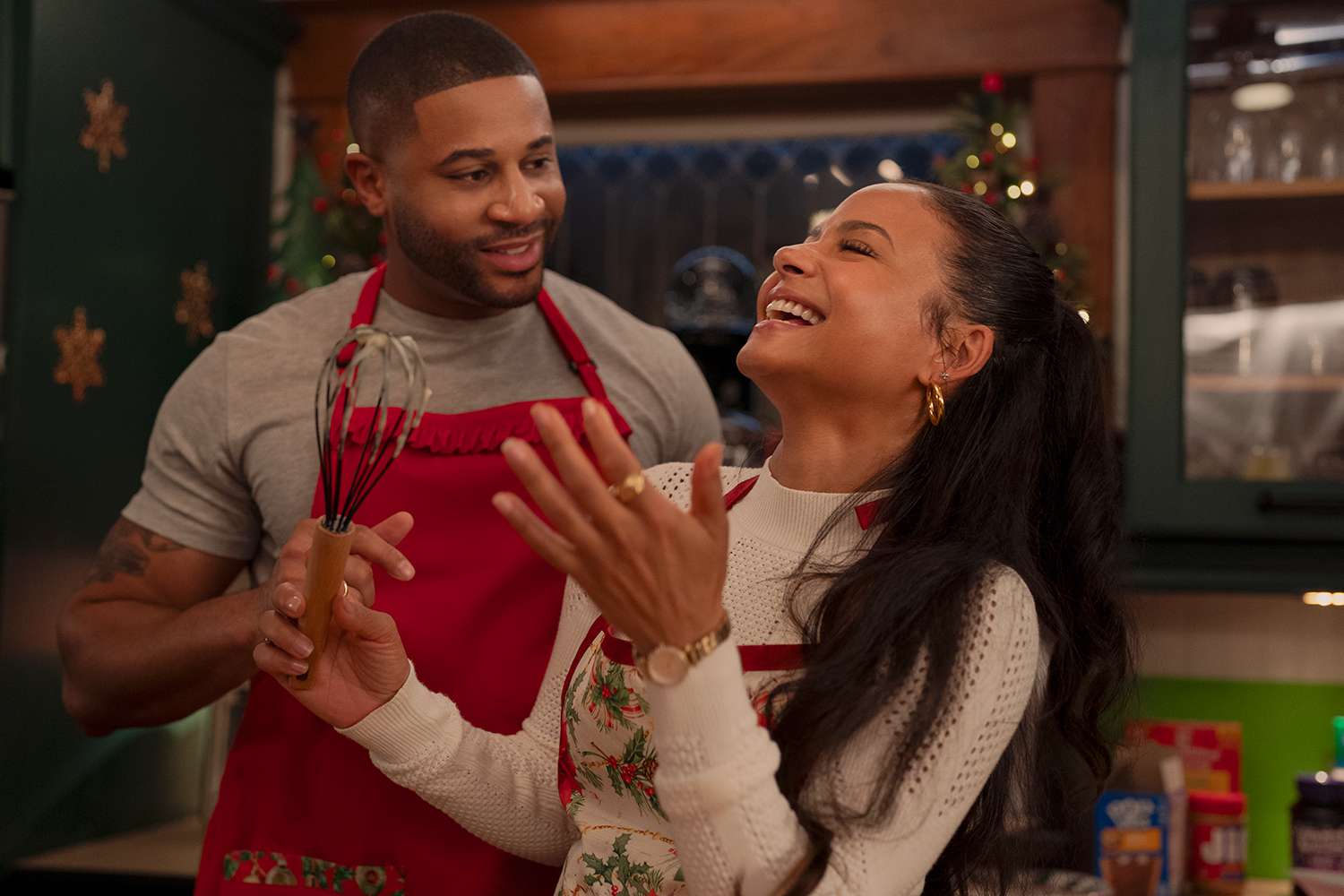 Devale Ellis and Christina Milian in 'Meet Me Next Christmas.'