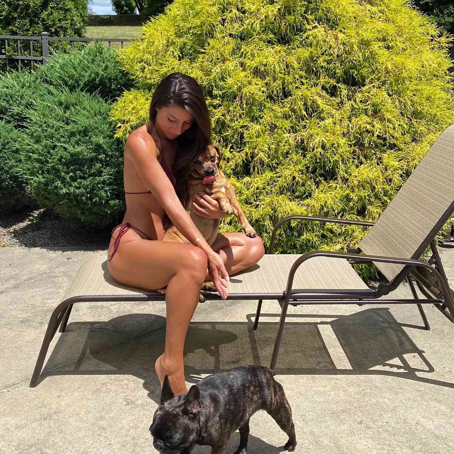 Morgan Calantoni with her two dogs.