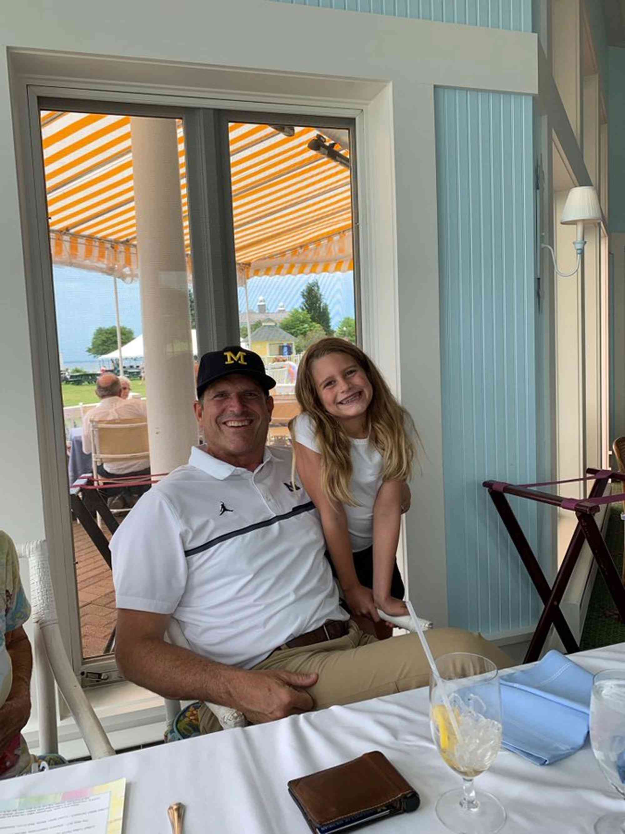 Katherine Harbaugh with her dad, Jim Harbaugh.