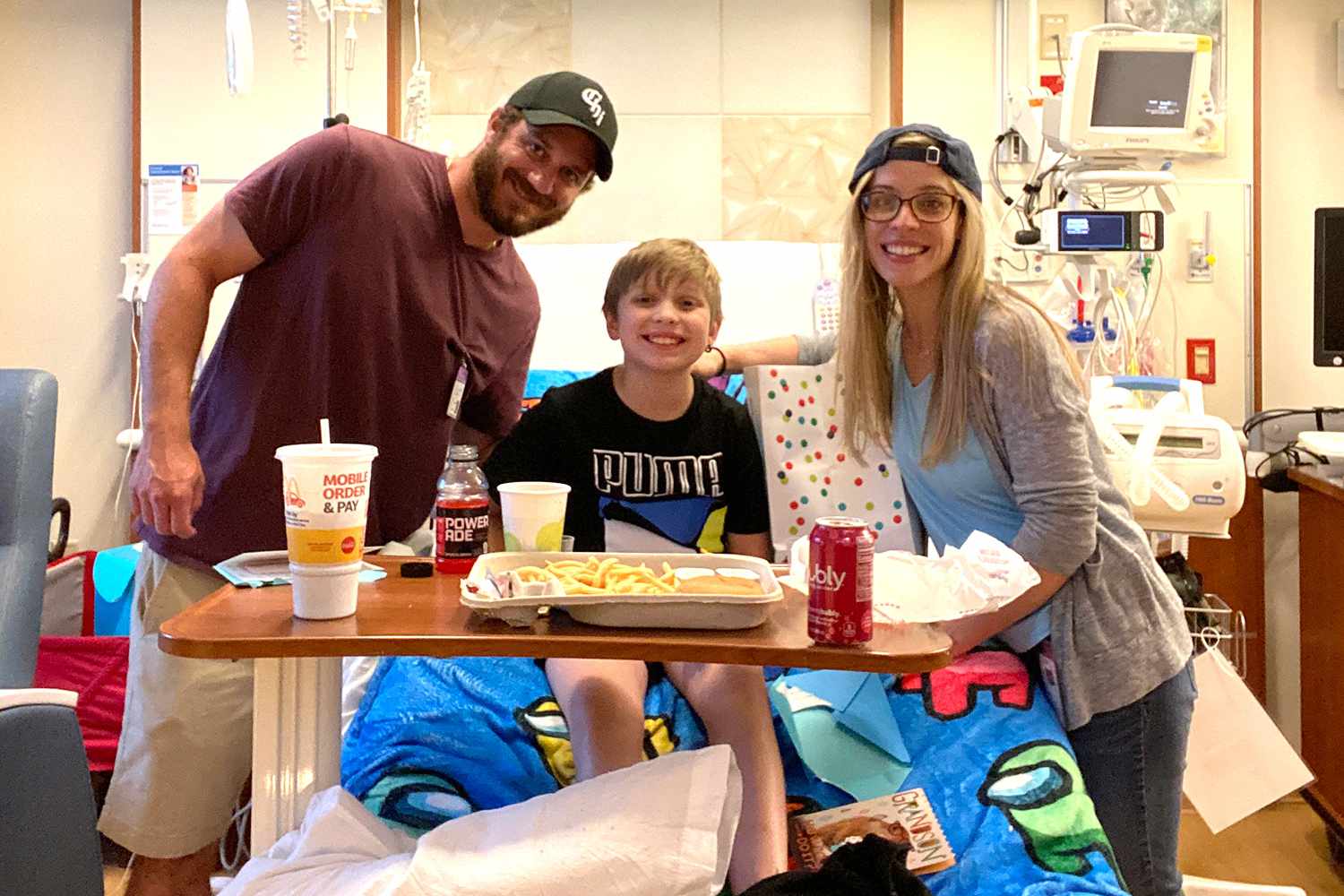 Judah (center) with his parents