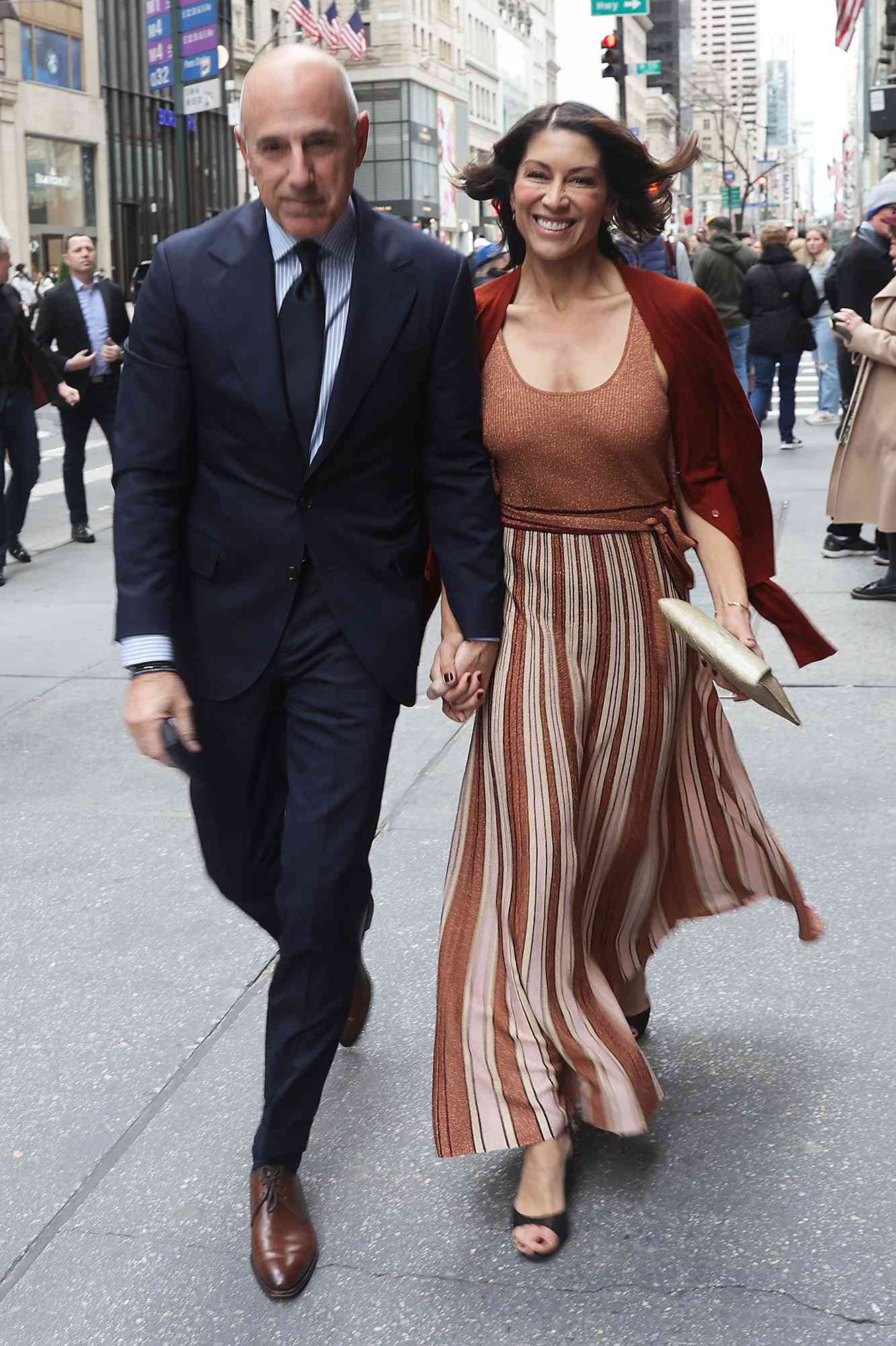 April 6, 2024: Matt Lauer and Shamin Abas arriving at Don Lemon and Tim Malone wedding in New York Mandatory Credit: Elder Ordonez / Splash NewsApril 6, 2024: Matt Lauer and Shamin Abas arriving at Don Lemon and Tim Malone wedding in New York