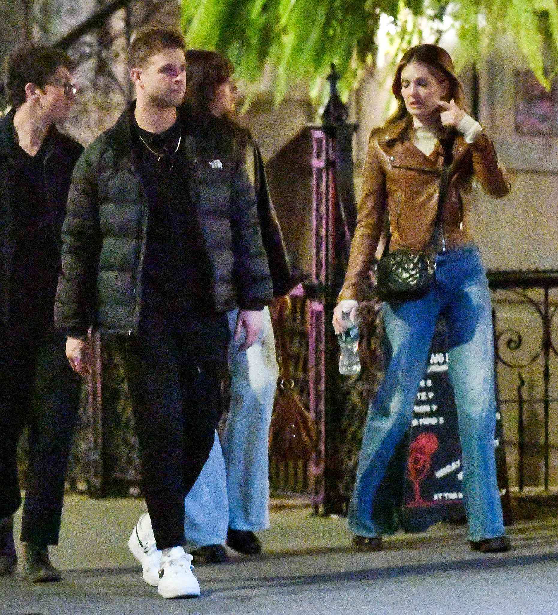 Meghann Fahy and Leo Woodall spotted out on a date night in New York City. The notoriously low-key couple were seen getting drinks at an East Village bar and navigating towards a dinner spot in Greenwich village with friends Millie Kent and Will Edgerton