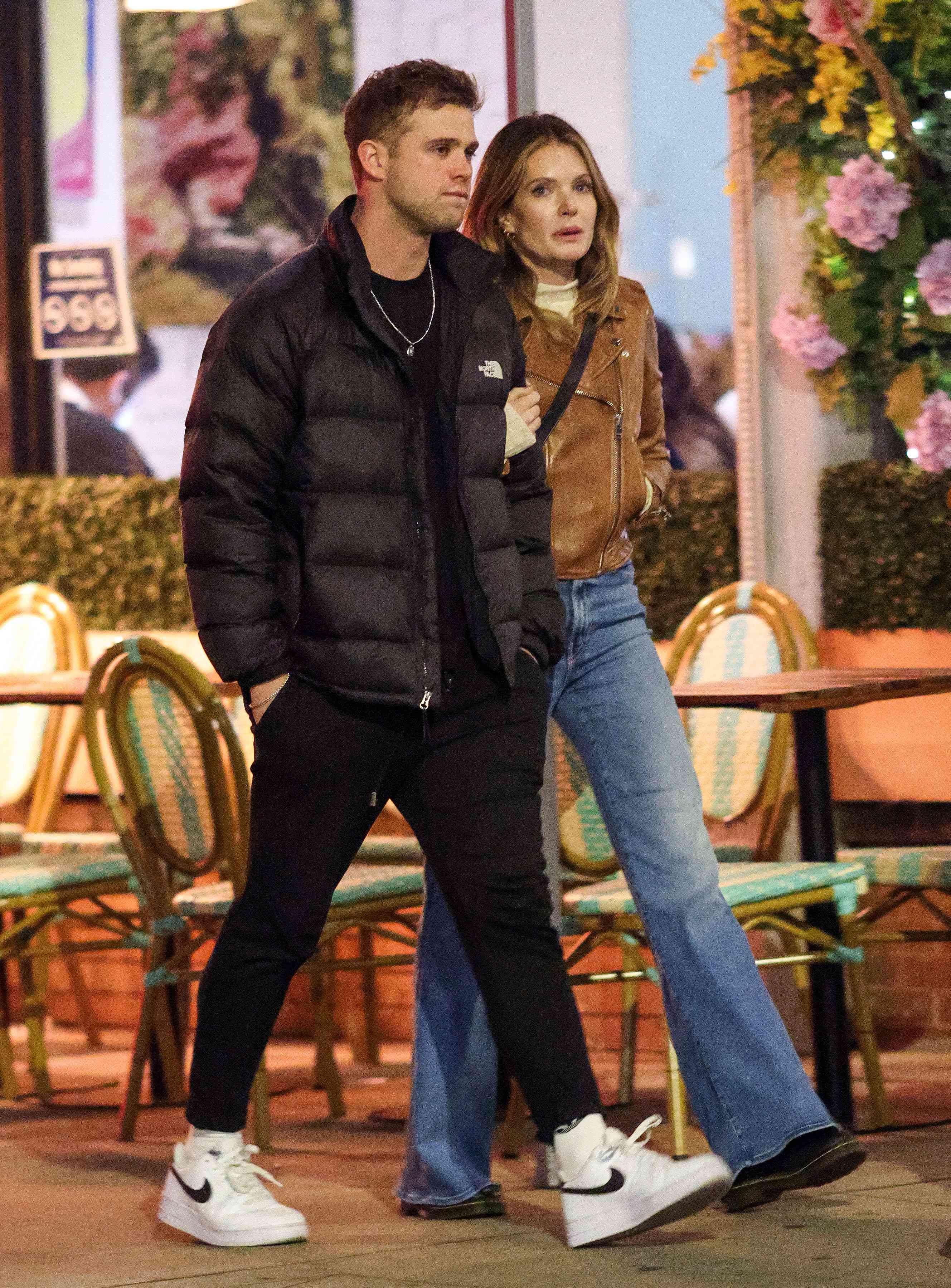 Meghann Fahy and Leo Woodall spotted out on a date night in New York City. The notoriously low-key couple were seen getting drinks at an East Village bar and navigating towards a dinner spot in Greenwich village with friends Millie Kent and Will Edgerton