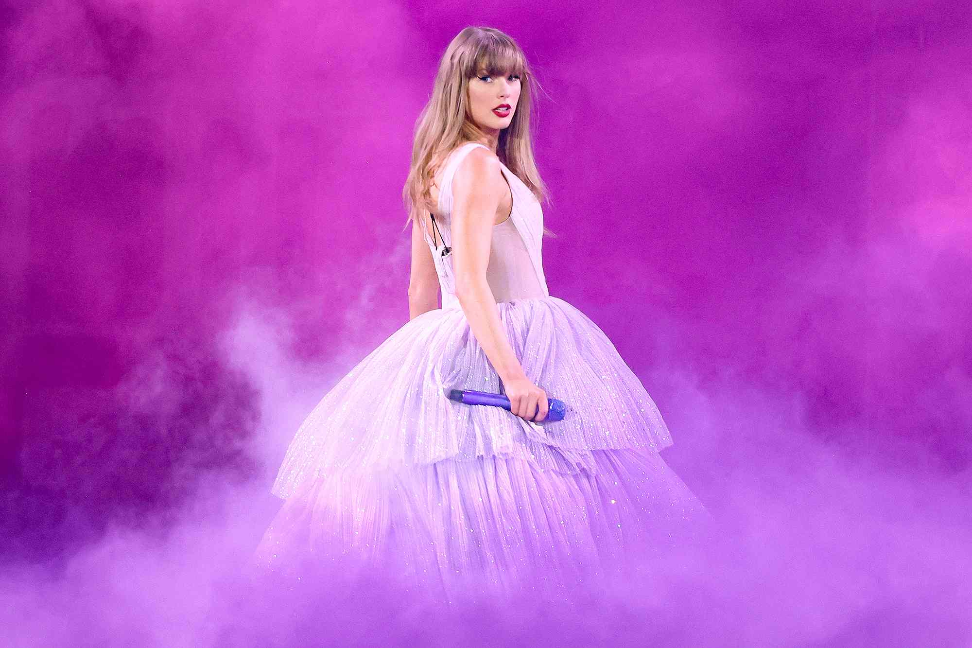 INDIANAPOLIS, INDIANA - NOVEMBER 01: EDITORIAL USE ONLY. NO STANDALONE PUBLICATION USE (NO SPECIAL INTEREST OR SINGLE ARTIST PUBLICATION USE; NO BOOK USE). Taylor Swift performs onstage during "Taylor Swift | The Eras Tour" at Lucas Oil Stadium on November 01, 2024 in Indianapolis, Indiana.