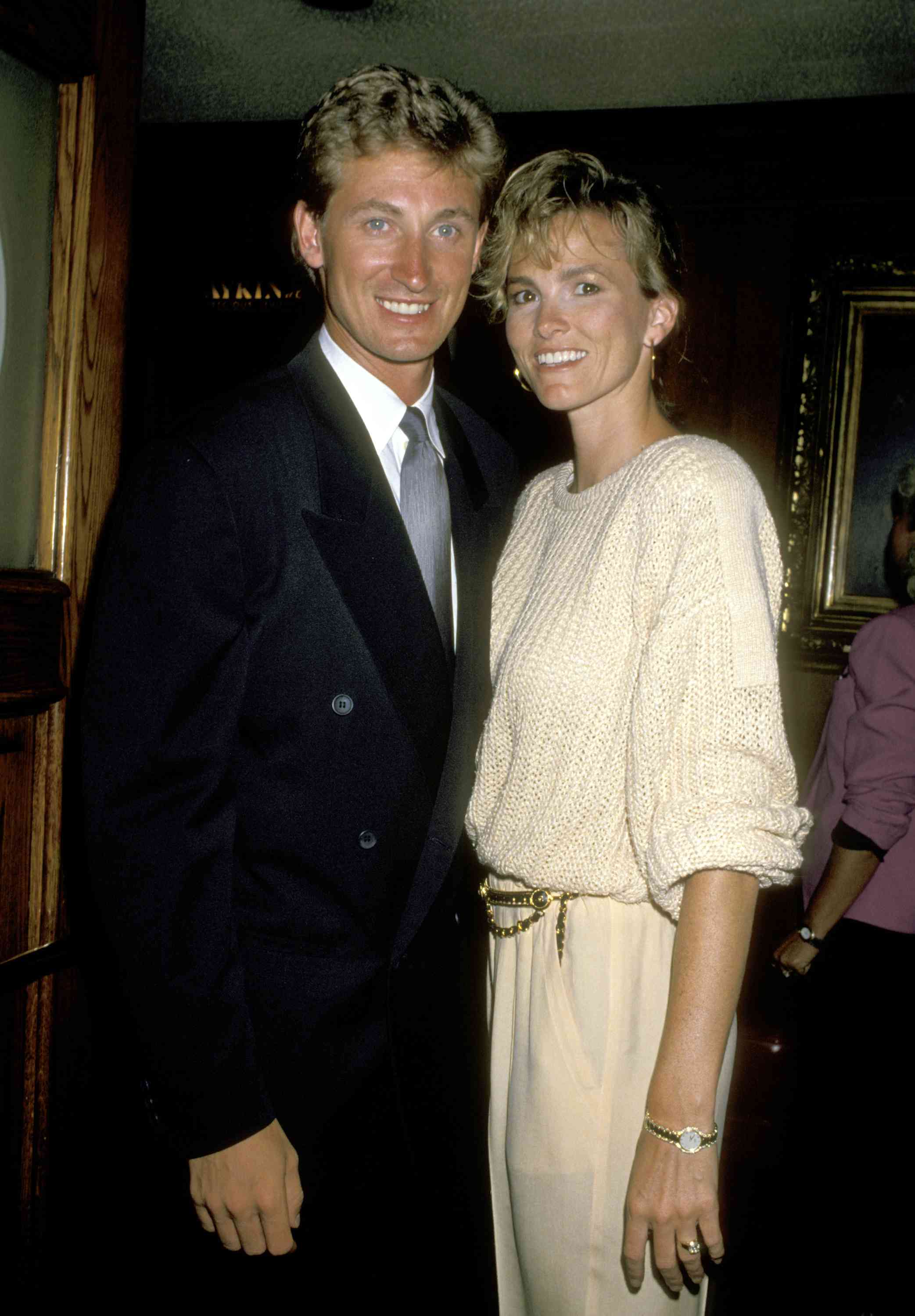 Wayne Gretzky and Janet Jones during ABC Press Party on July 19, 1989 at Chasen's Restaurant in New York City, New York, United States.