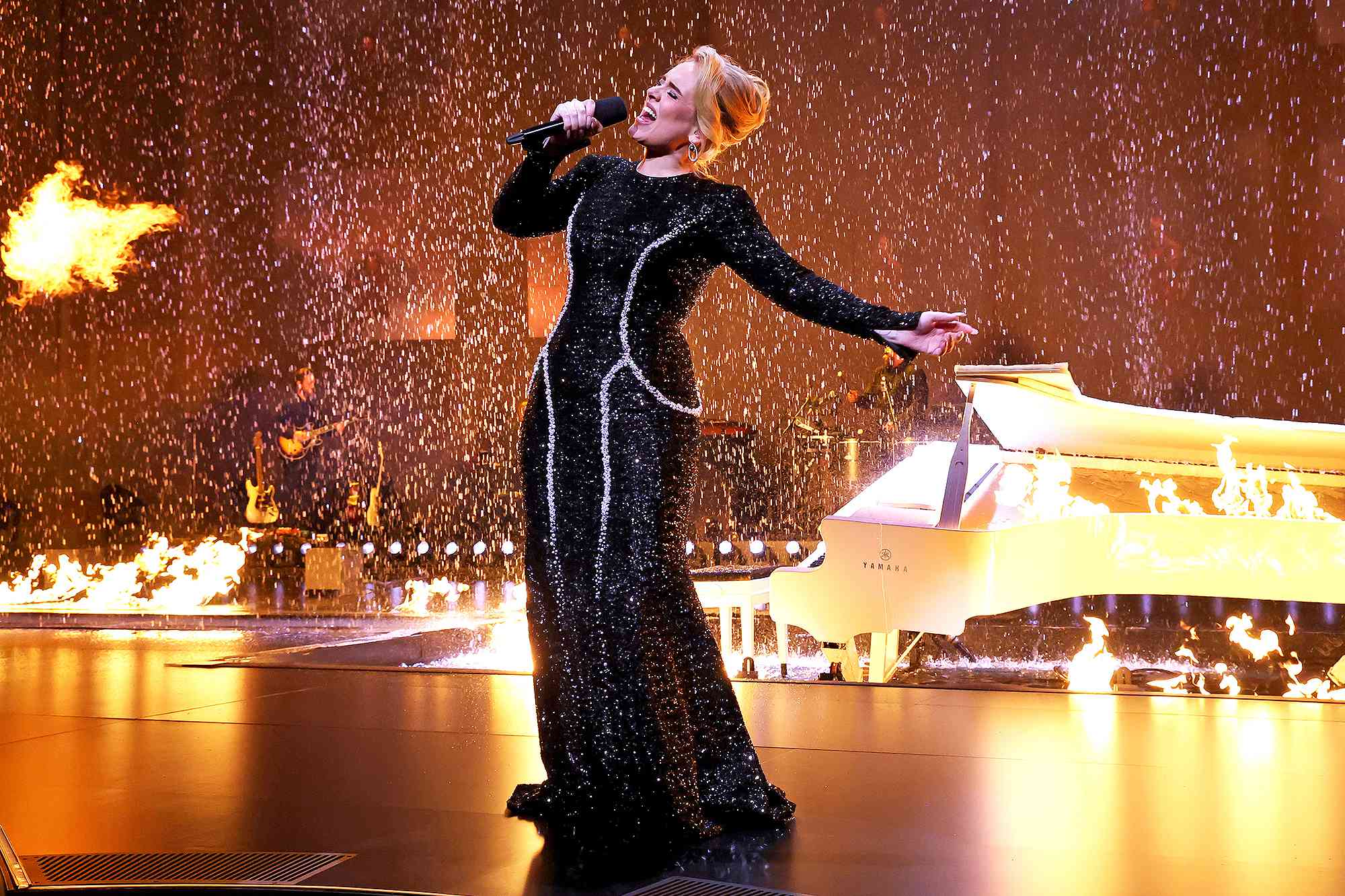 LAS VEGAS, NEVADA - JANUARY 26: (Exclusive Coverage) Adele performs onstage during "Weekends with Adele" at The Colosseum at Caesars Palace on January 26, 2024 in Las Vegas, Nevada.