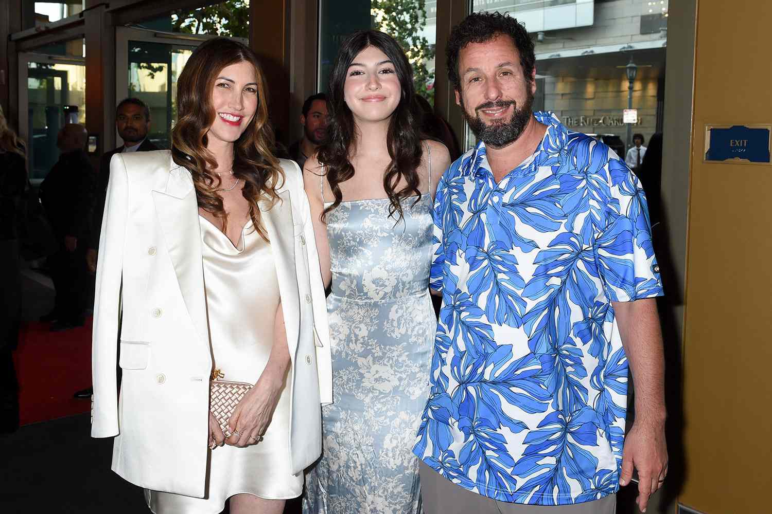 Jackie Sandler, Sadie Sandler and Adam Sandler at the premiere of "The Out-Laws" held at Regal L.A. Live on June 26, 2023