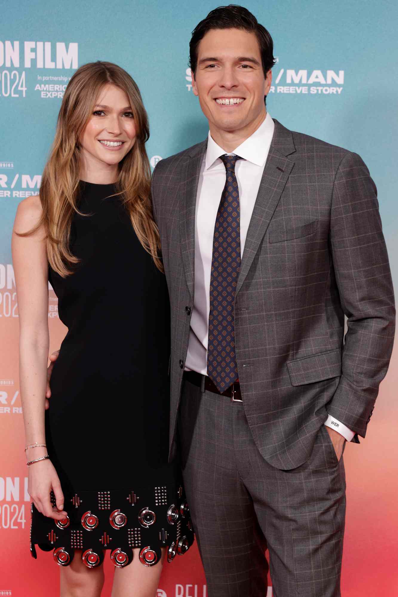 Amanda Dublin and Will Reeve attend the UK Premiere of "Super/Man: The Christopher Reeve Story" at the BFI London Film Festival at BFI IMAX Waterloo on October 14, 2024 in London, England.